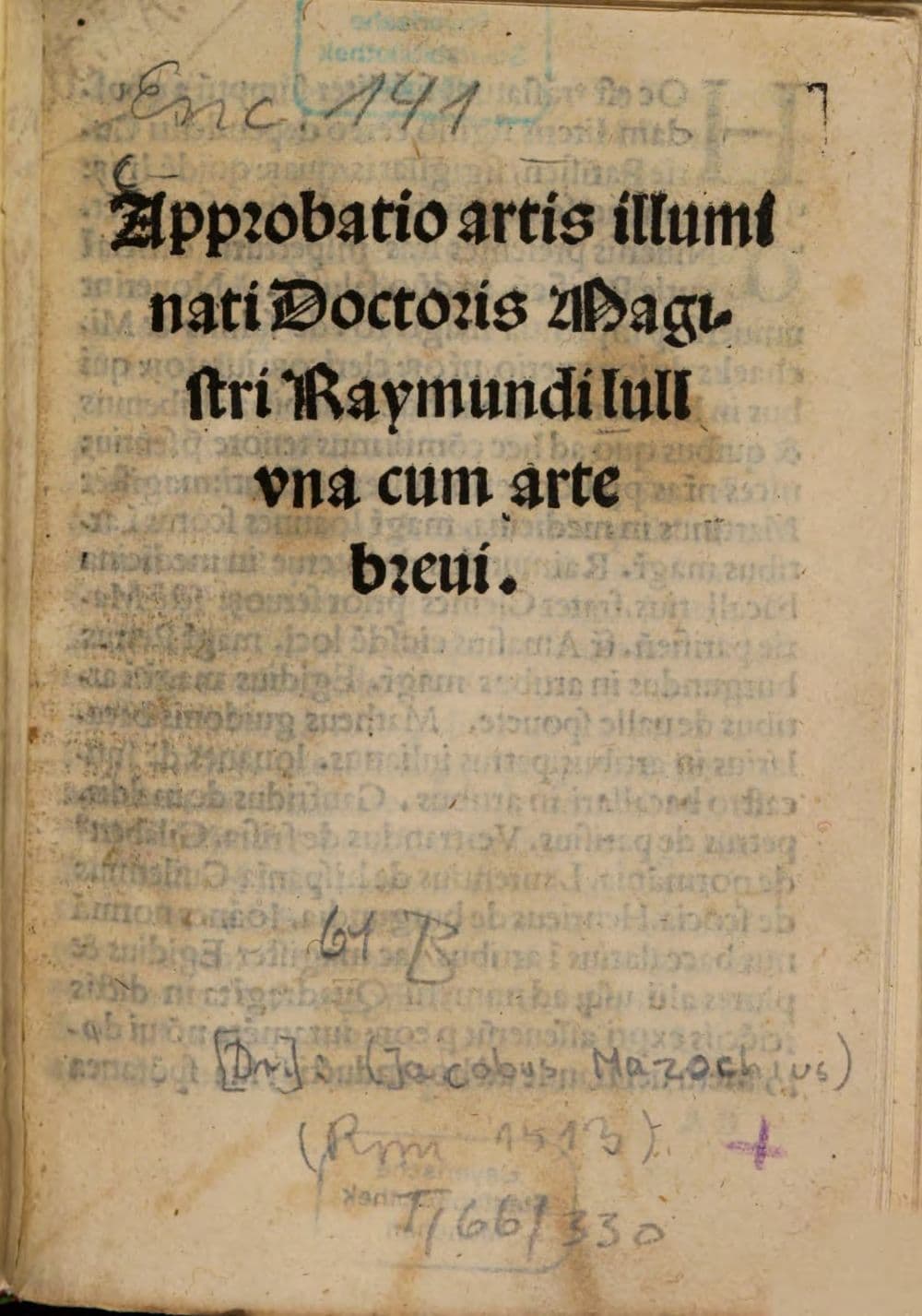 Ars brevis : cum Approbatione