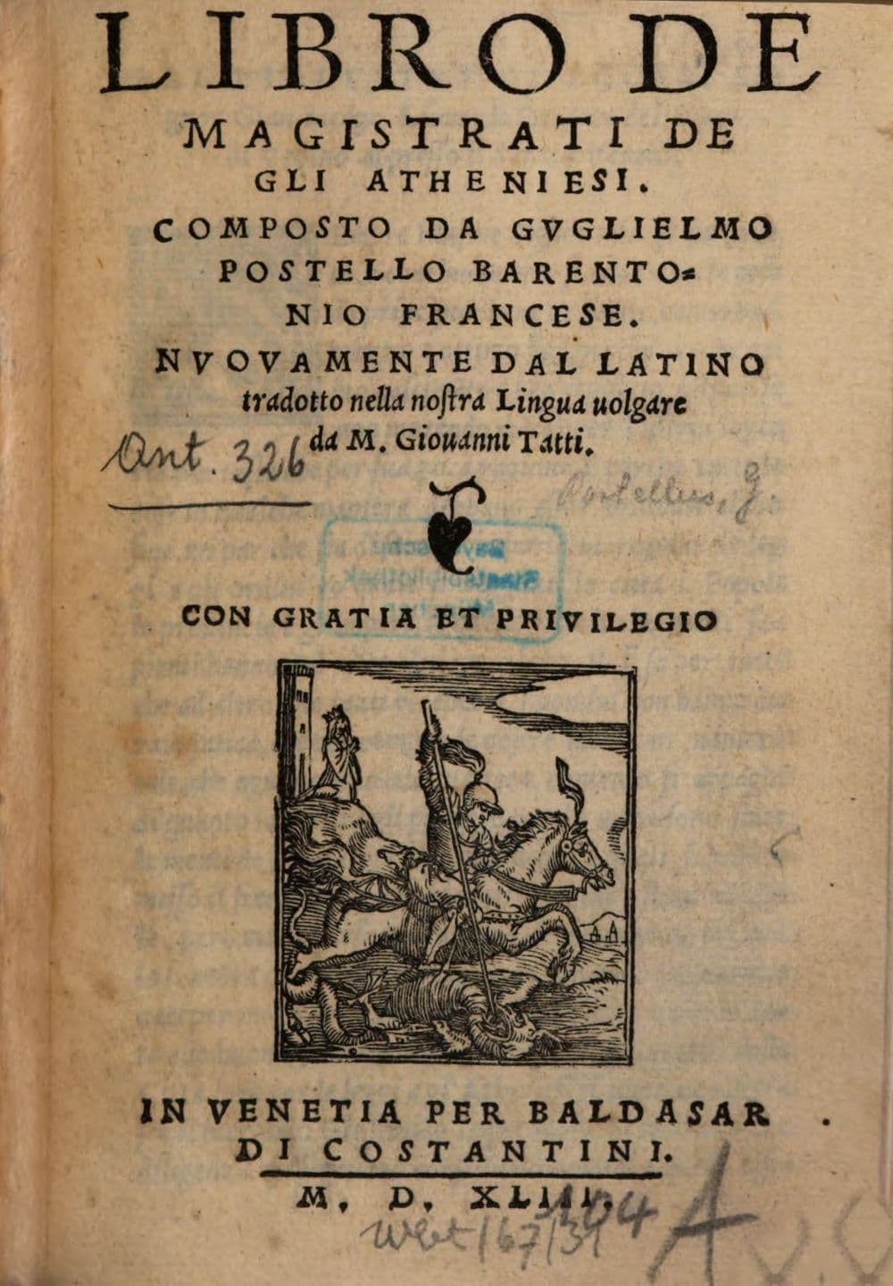 Libro de Magistrati de gli Atheniesi