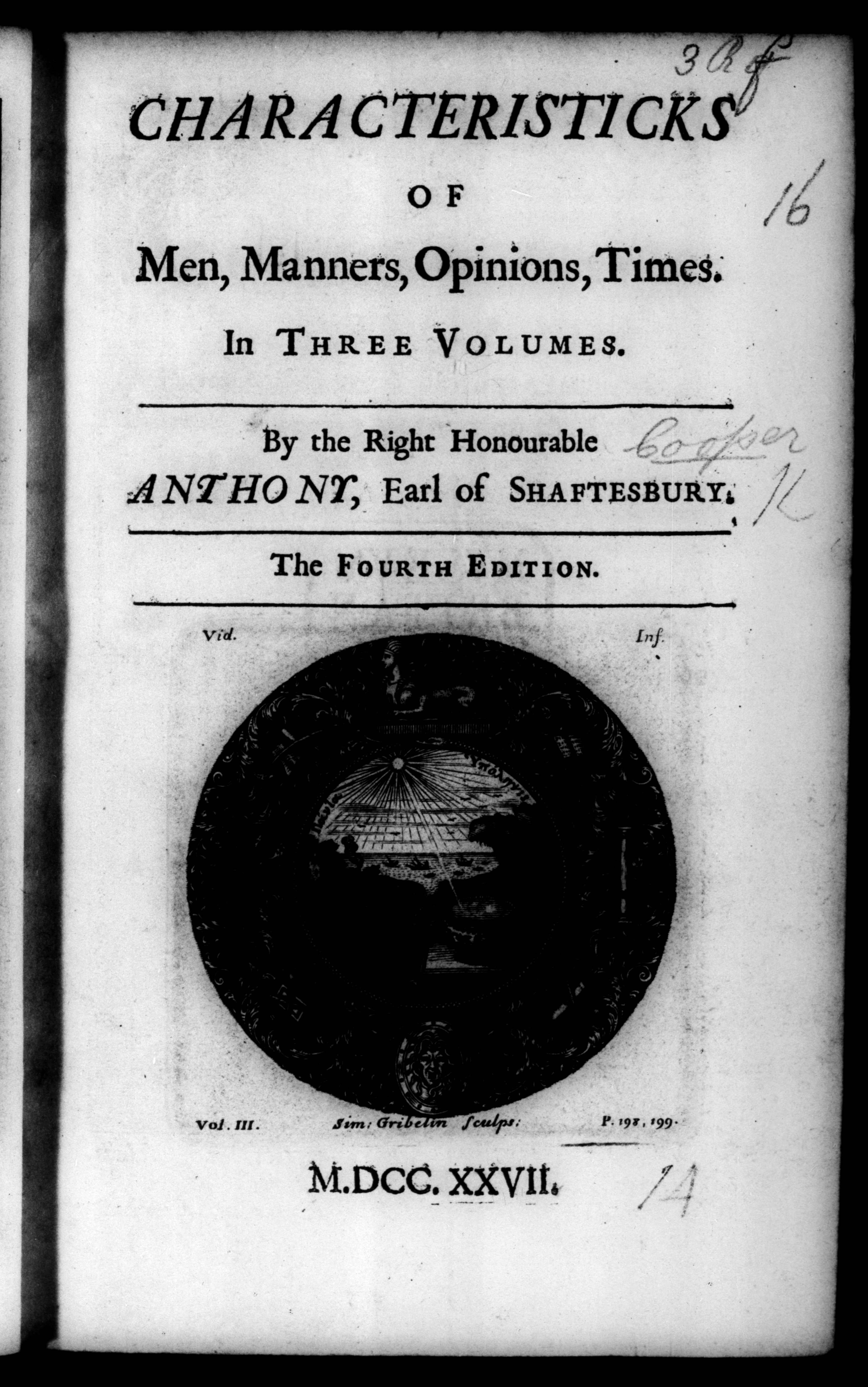 Characteristicks of Men, Manners, Opinions, Times - Volume 1