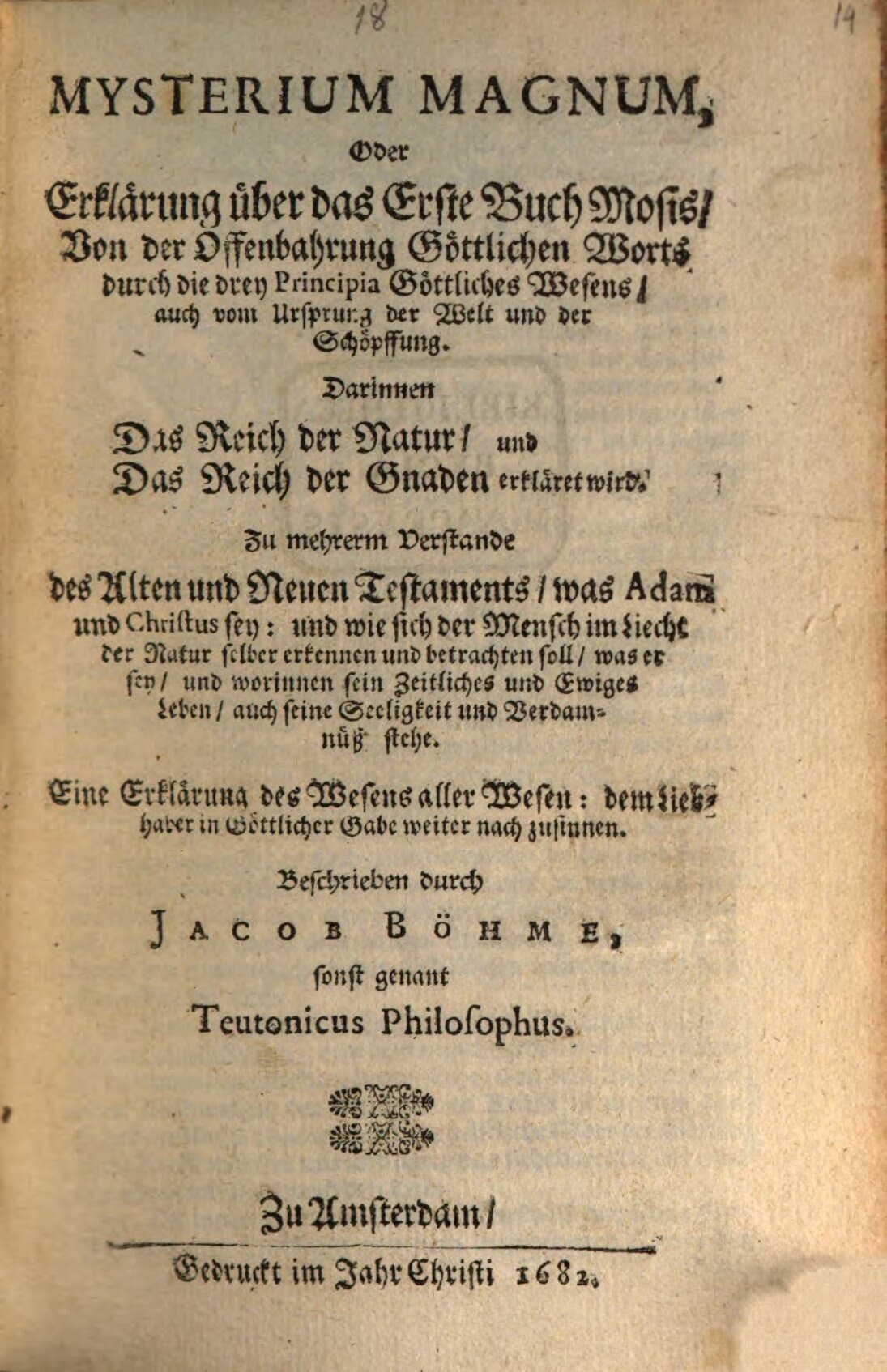 Mysterium Magnum (Commentary on Genesis)