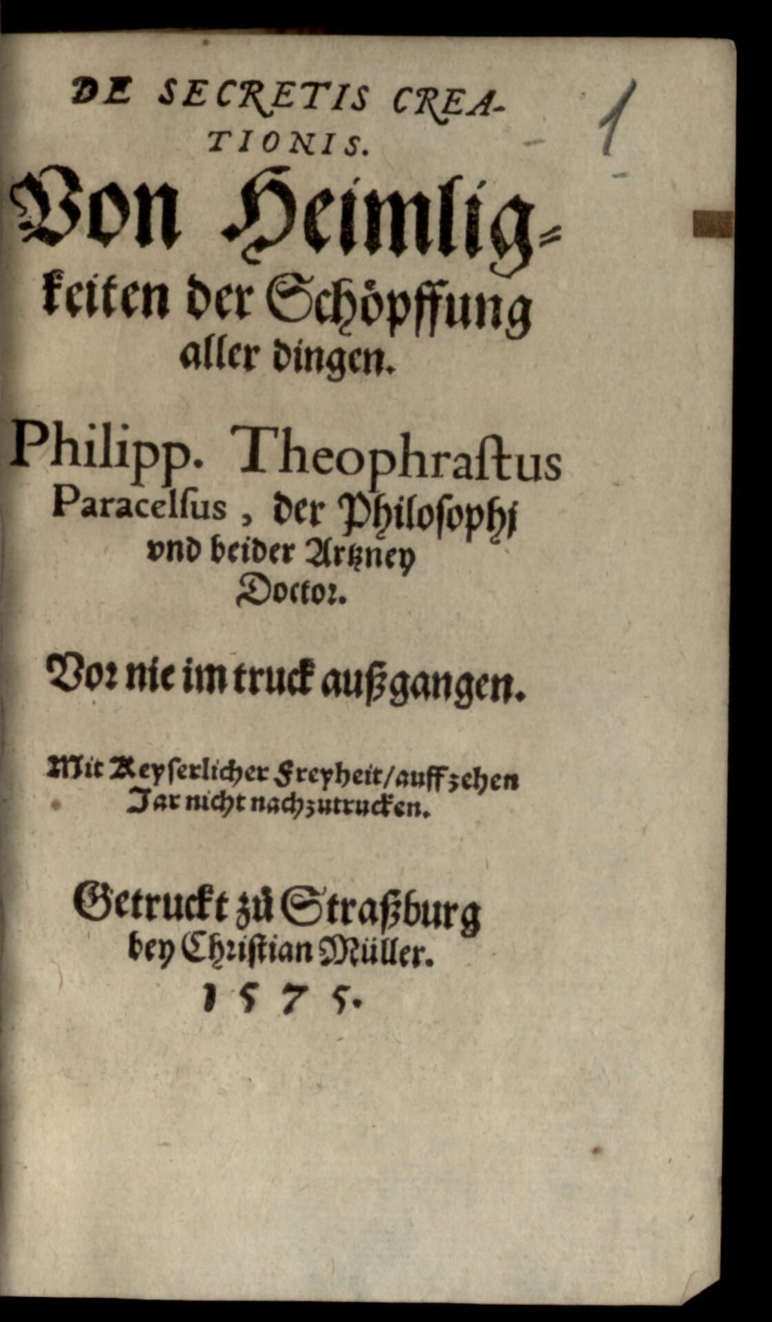 De secretis creationis (Secrets of Creation)