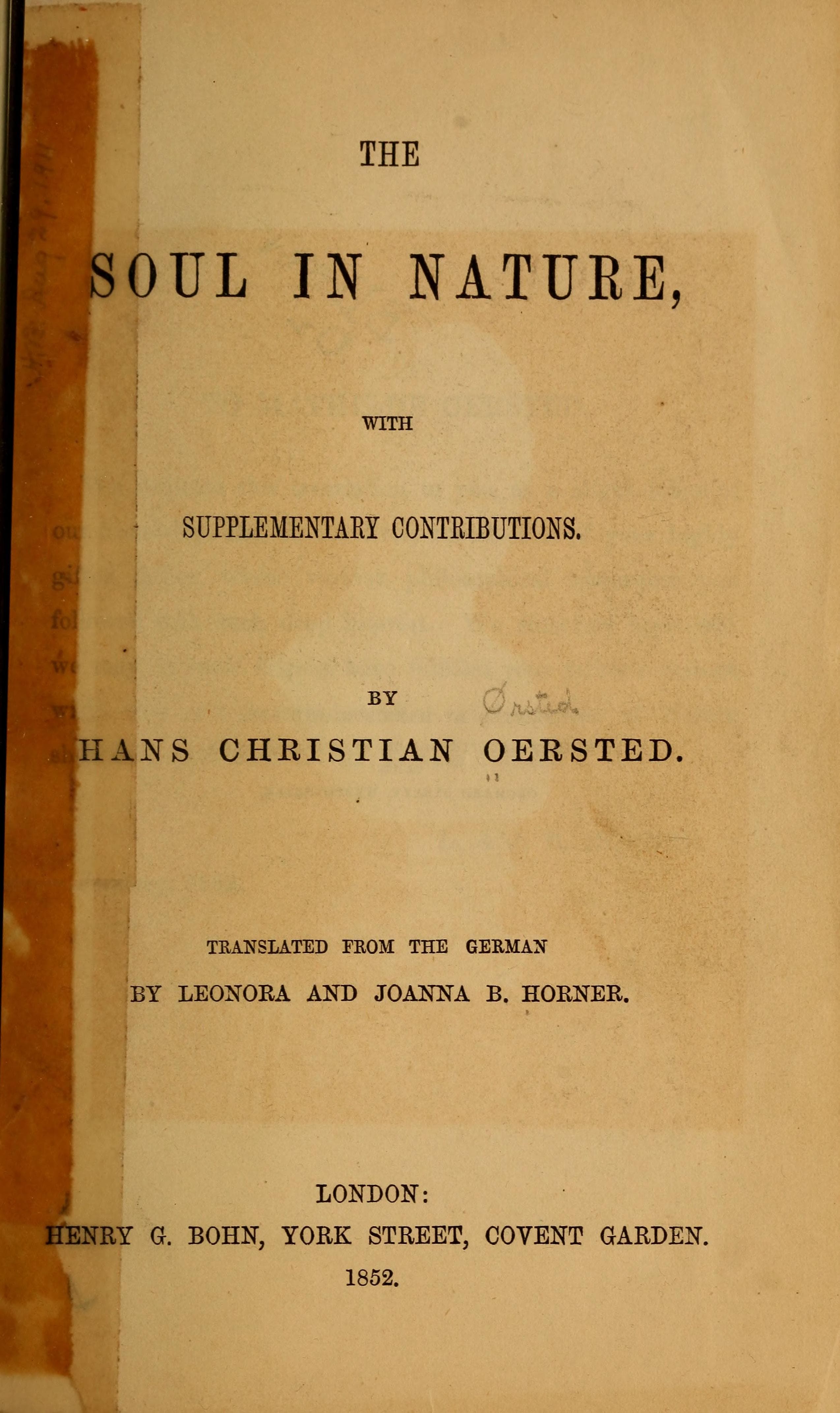 The Soul in Nature, with Supplementary Contributions