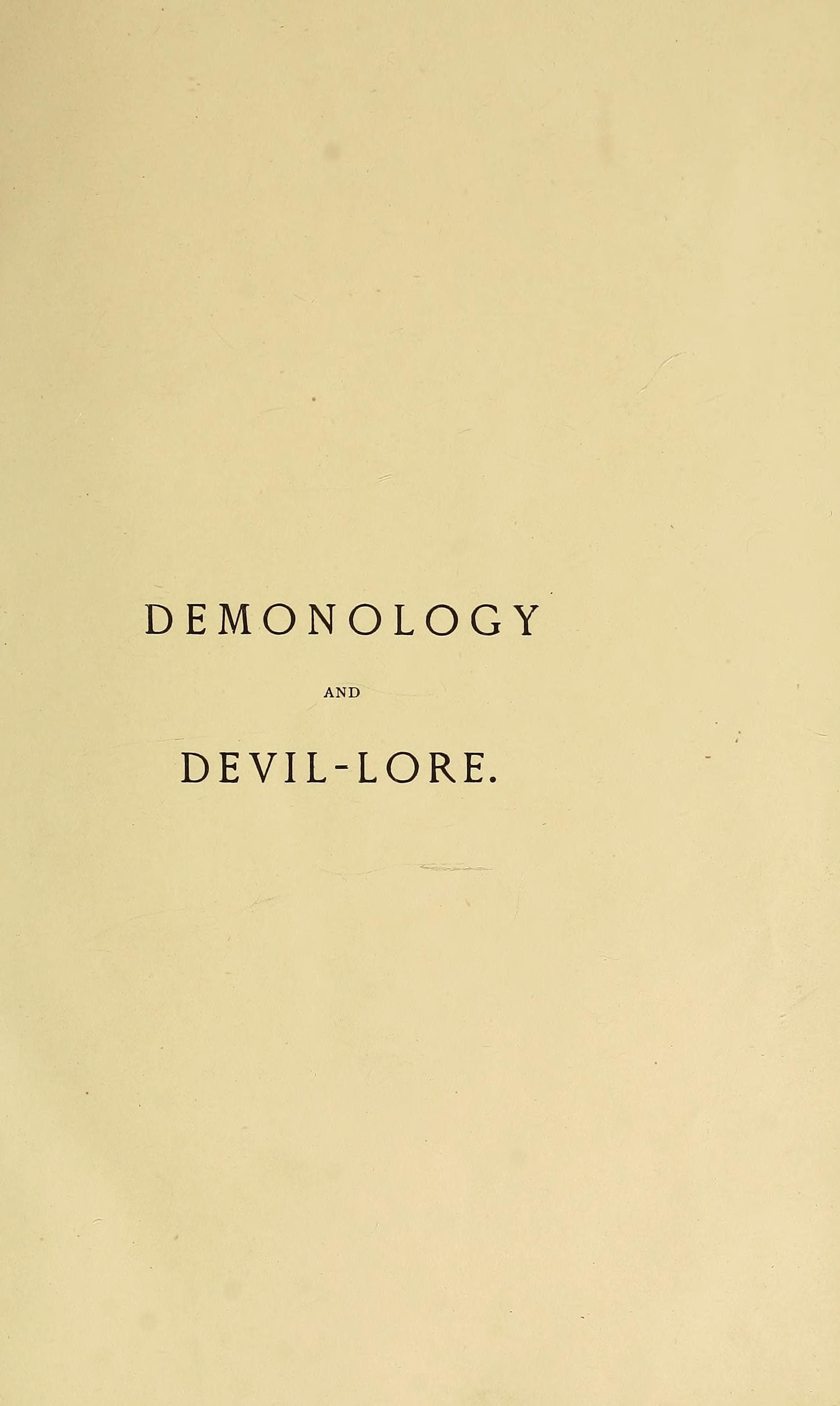 Demonology and Devil-Lore