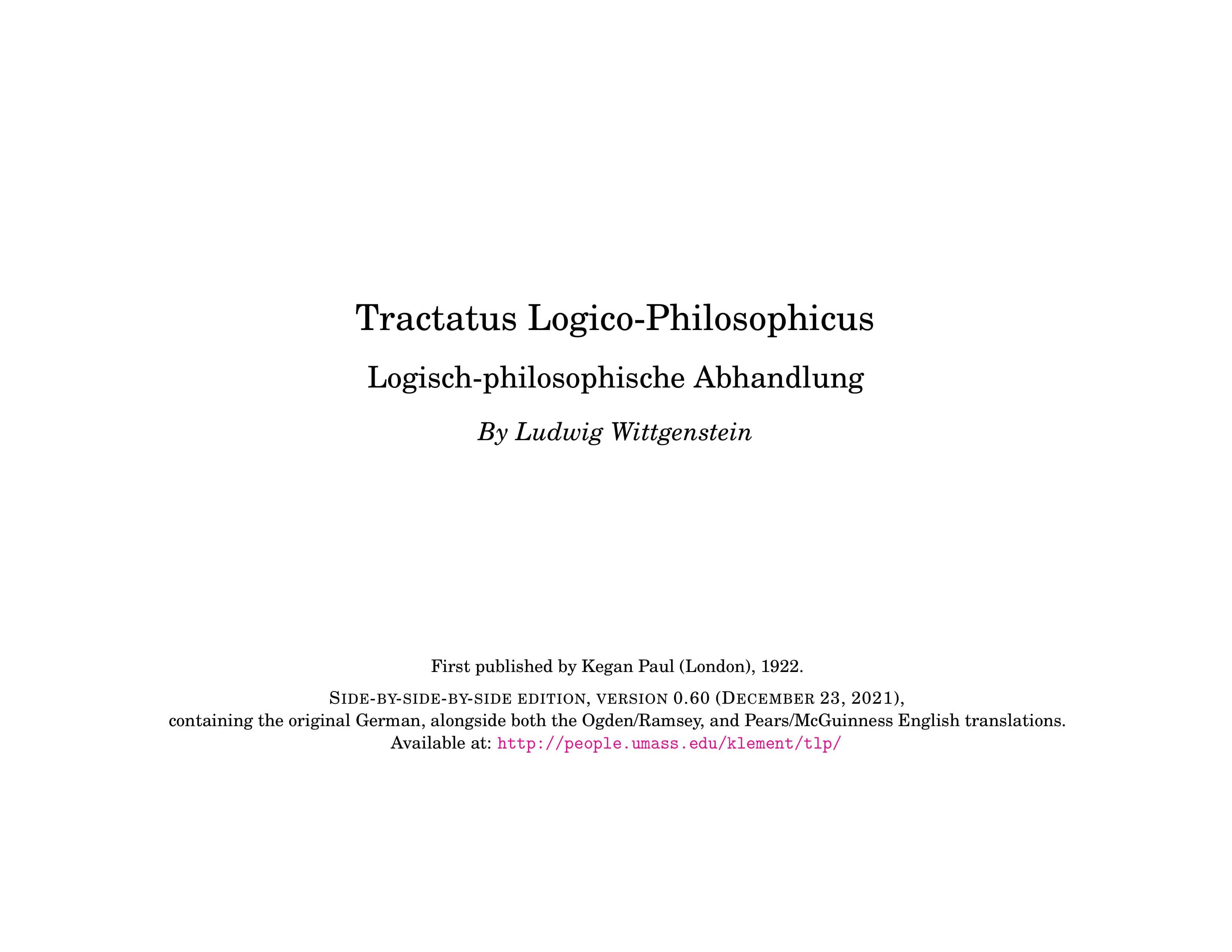 Tractatus Logico-Philosophicus