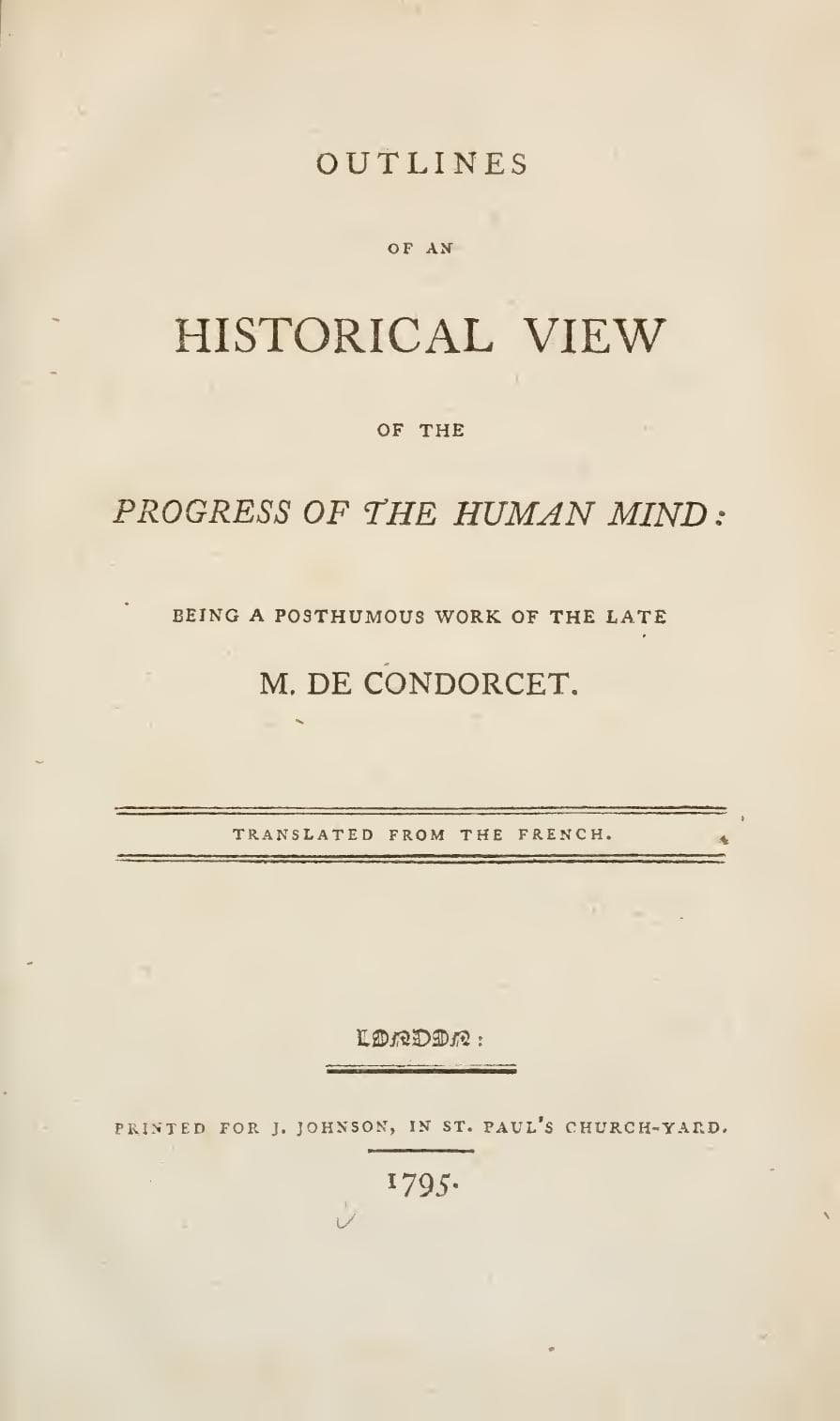 Outlines of an Historical View of the Progress of the Human Mind (John Adams's Copy)