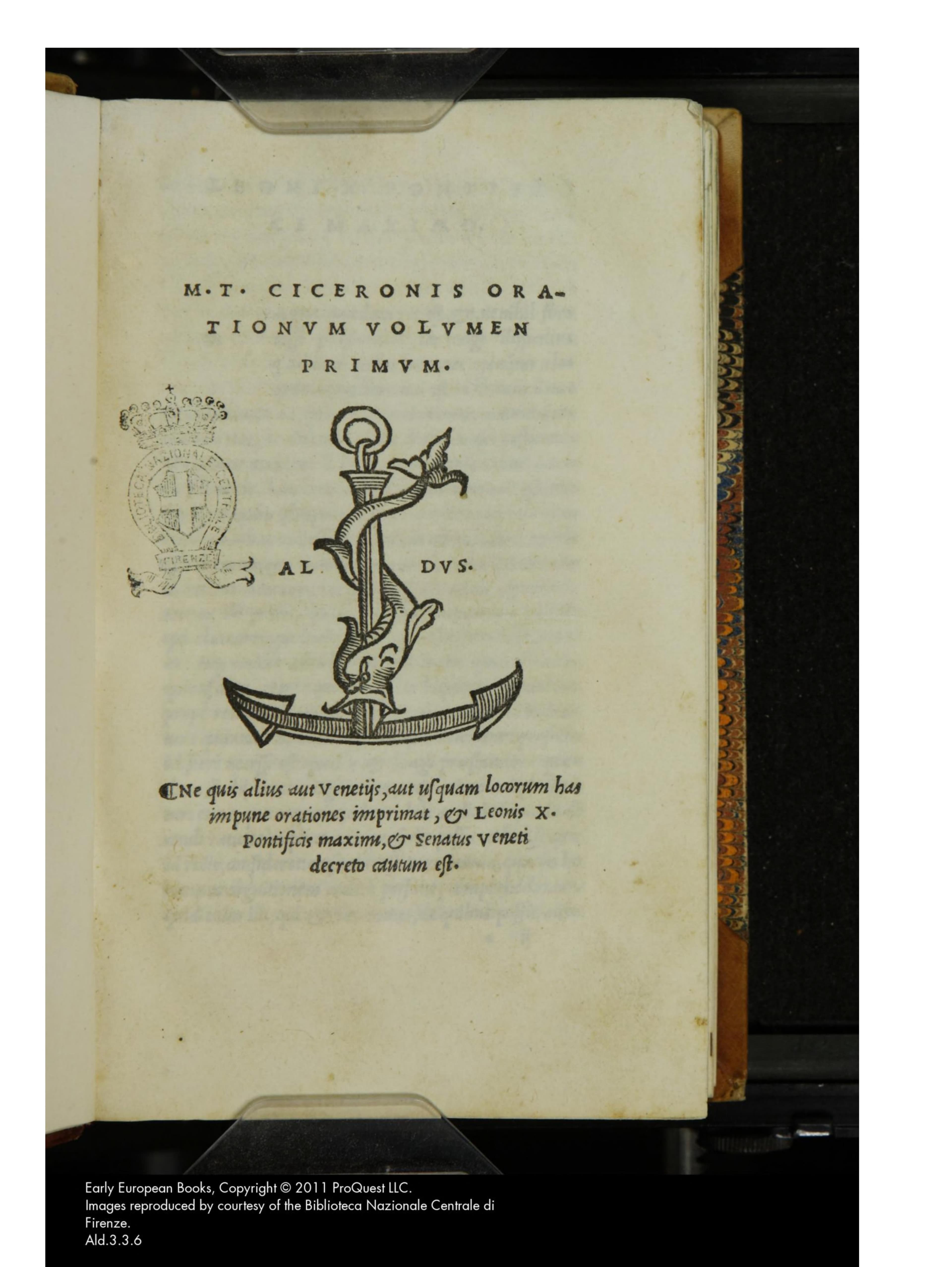 Cicero, Orationes Vol. 1 (Aldine Press)