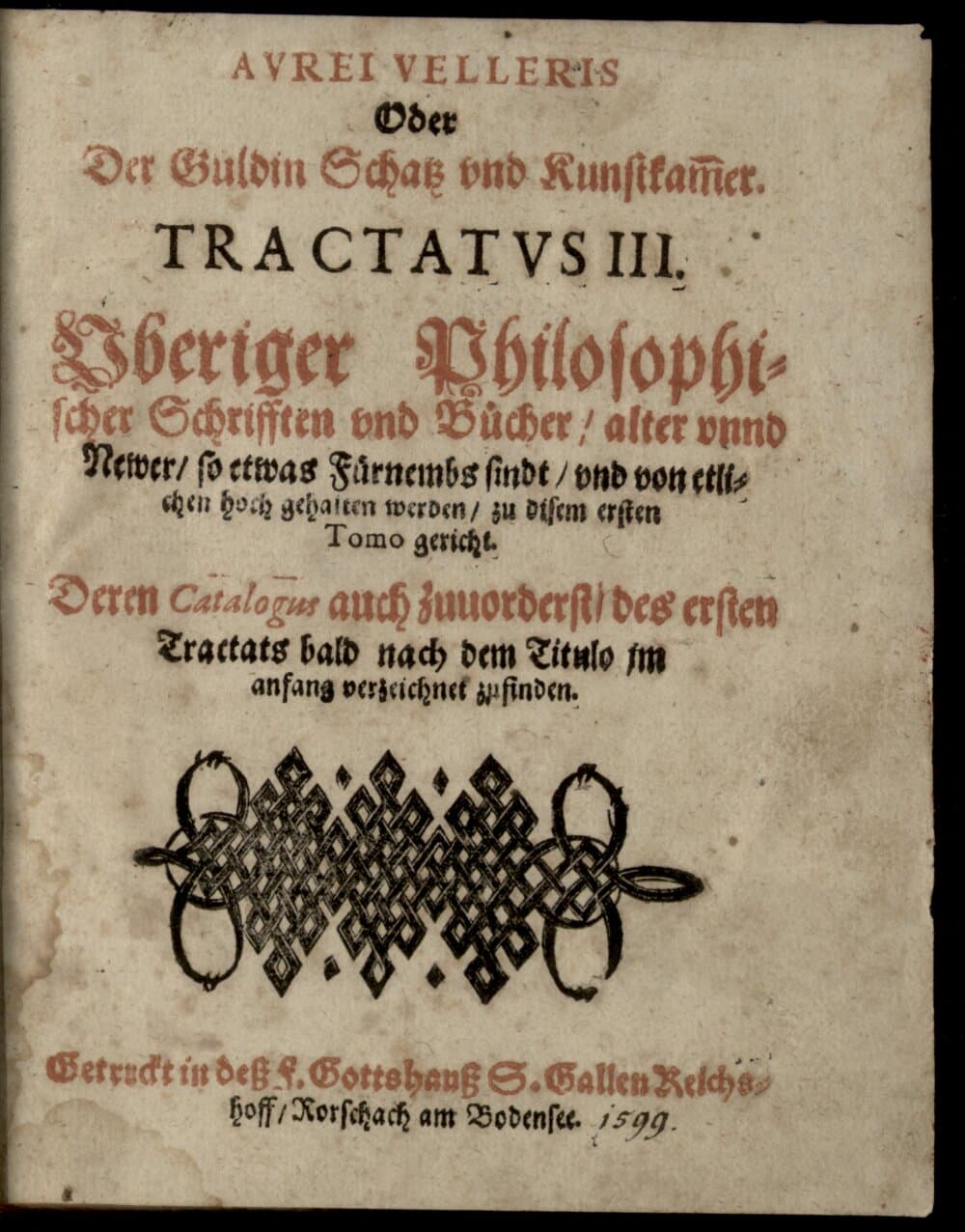 Aureum Vellus, oder Güldin Schatz und Kunstkammer. 1,3