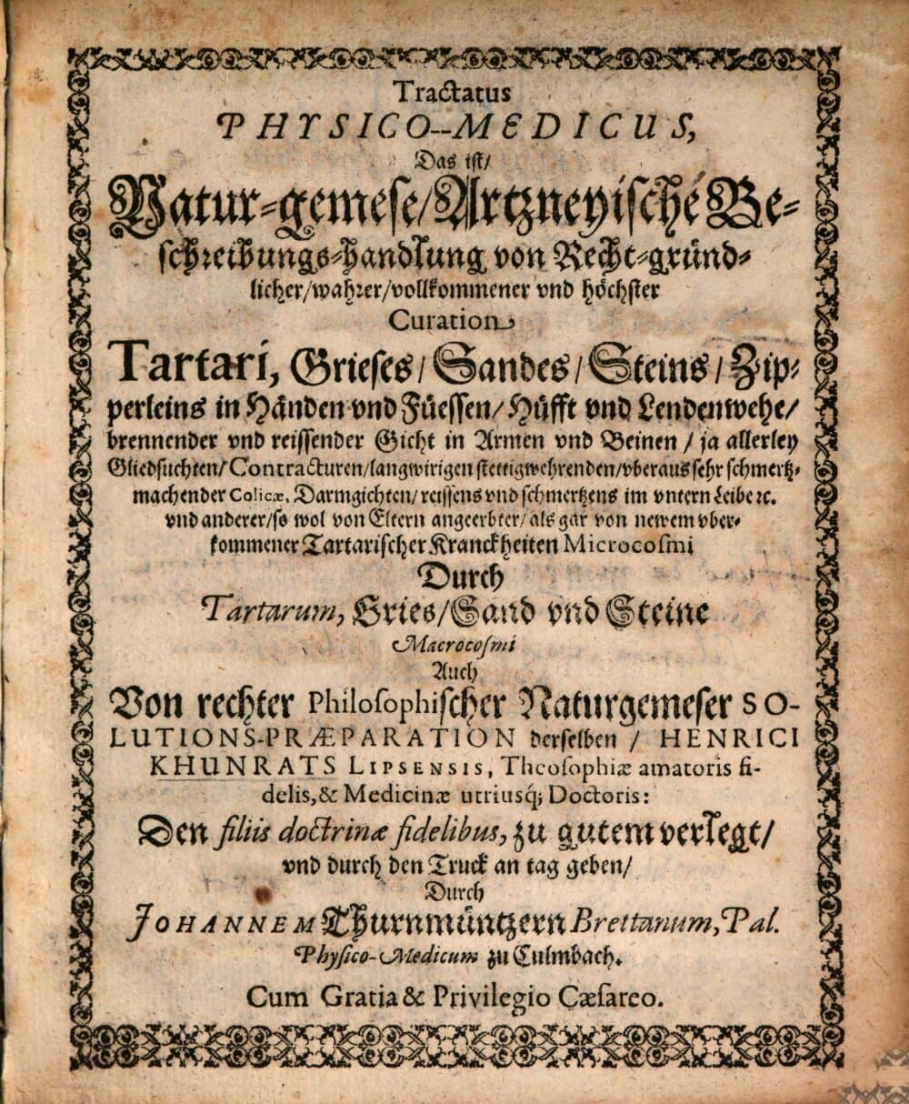 Tractatus physico-medicus von recht gründlicher ... curation Tartari Grieses, Sandes