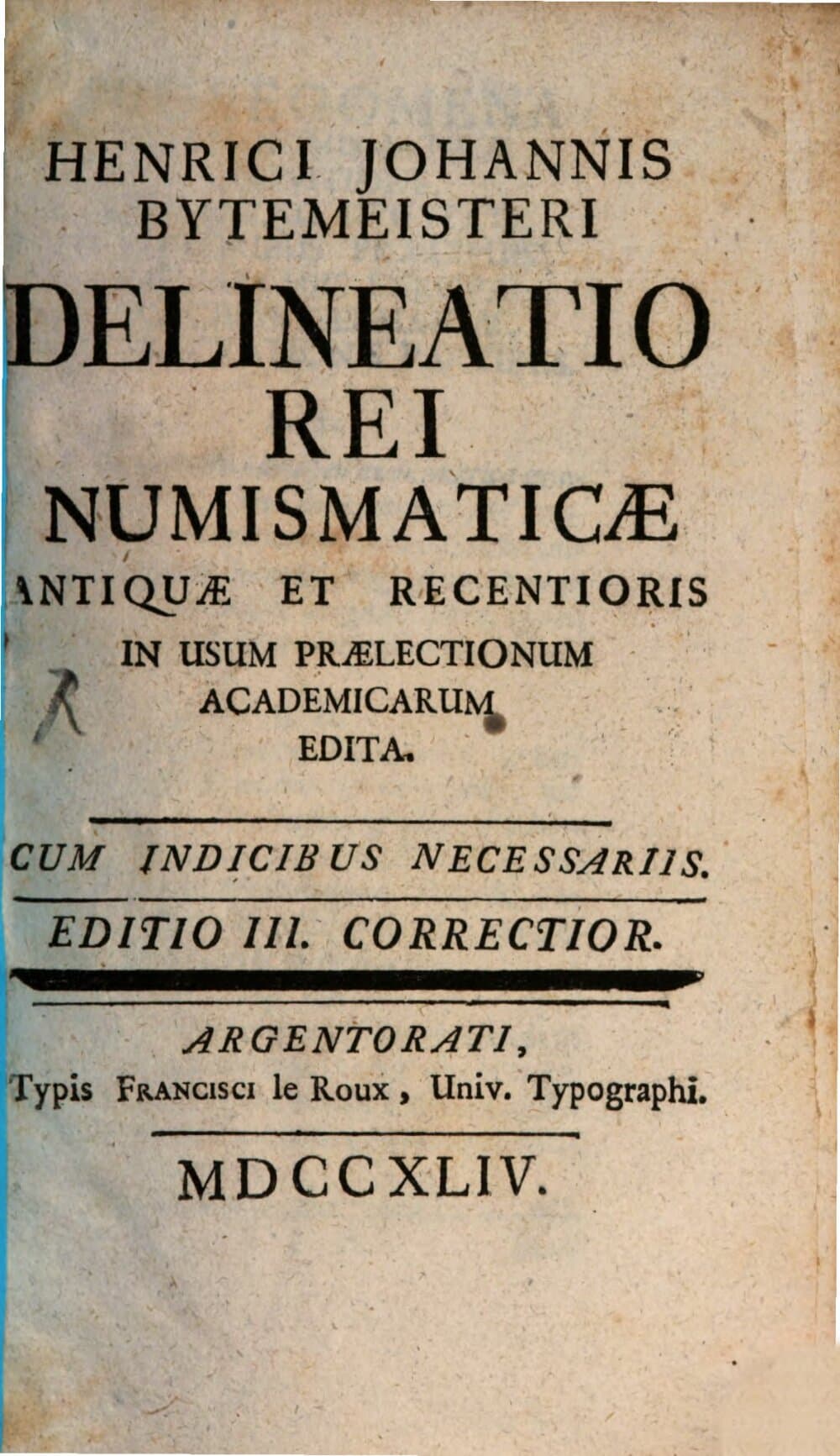 Delineatio rei numismaticae
