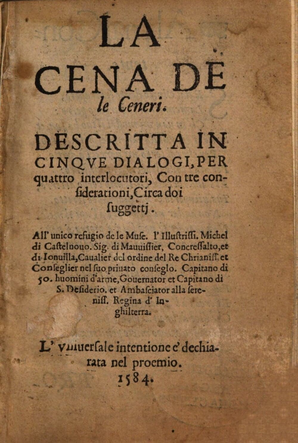 La cena de le Ceneri : Descritta in cinque dialogi ...