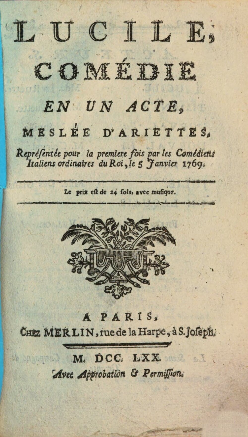 Lucile : Comédie En Un Acte, Meslée D'Ariettes