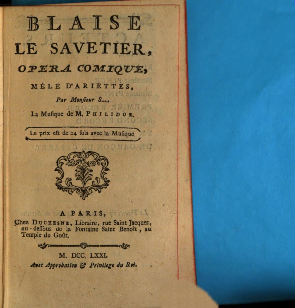 Blaise, Le Savetier : Opéra Comique, Mêlé D'Ariettes