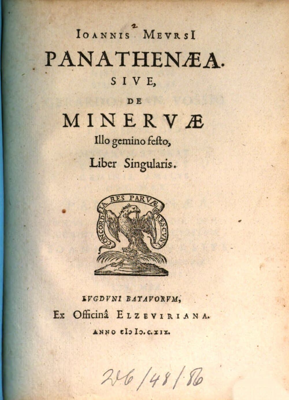 Panathenaea : sive de Minervae illo gemino festo liber singularis