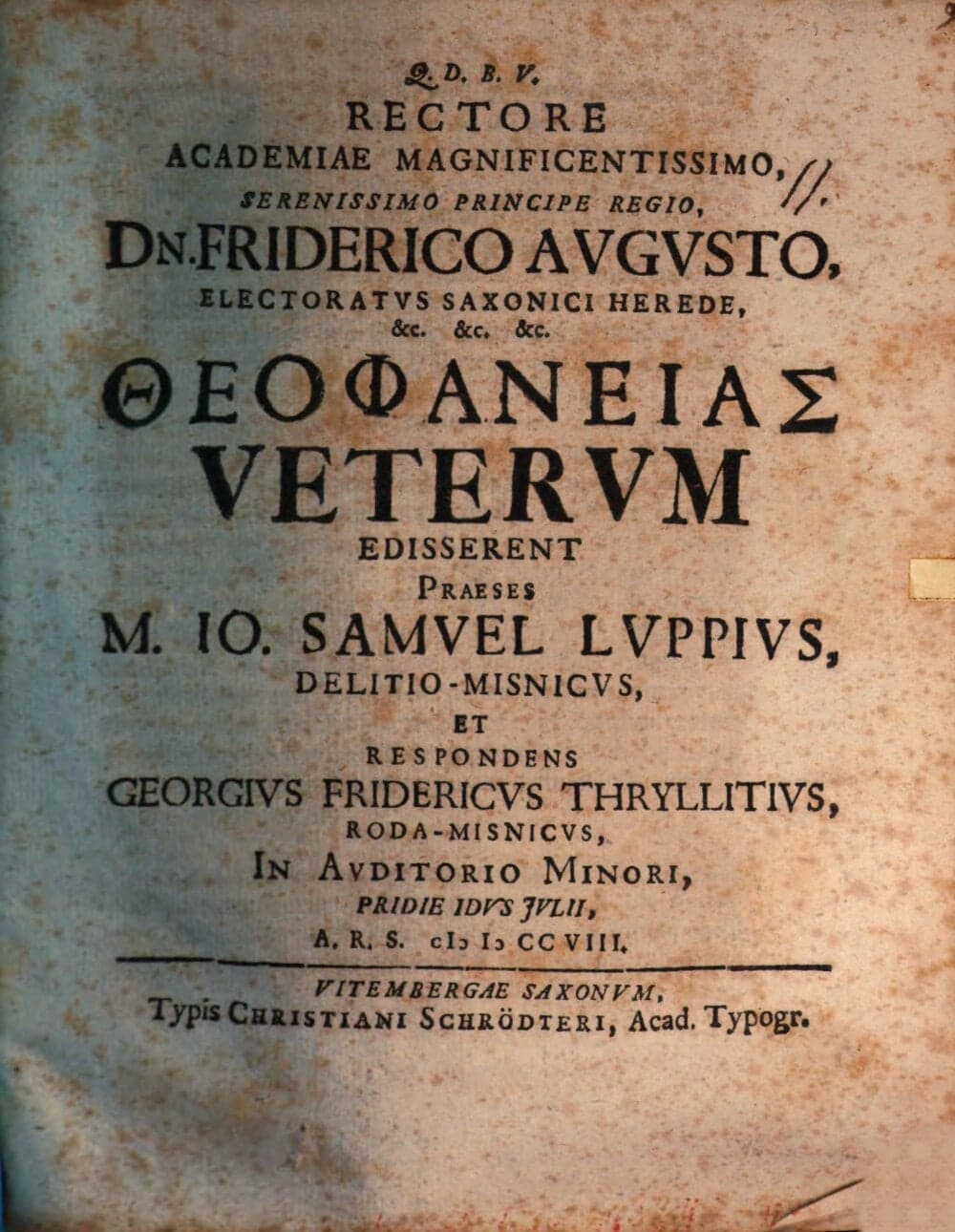 Theophaneias Veterum