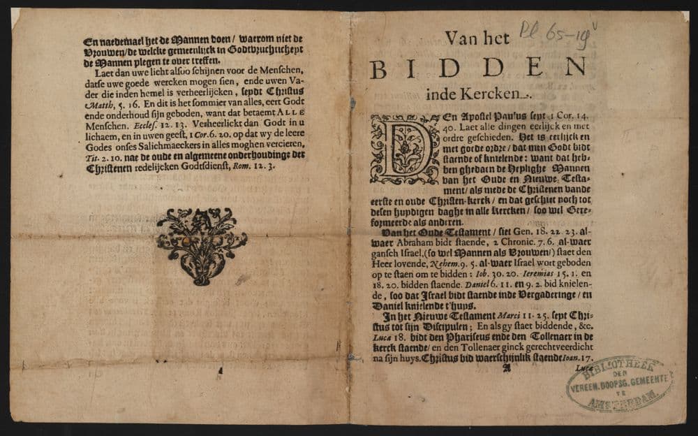 Van het bidden inde Kercken.