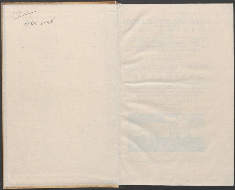 Hollands Arcadia, of de vermaarde rivier den Amstel; :, vertónende alle deszelfs lustplaatzen, hérenhuizen en dorpen; zig uitstrekkende van Amsterdam af door Ouderkerk, Abcoude, Baembrug tot Loendersloot ... Vertoond in honderd afbeeldingen, naar 't léven getekend en in 't ligt gebragt /, door Abraham Rademaker. Met een poëtise beschryving verzierd.