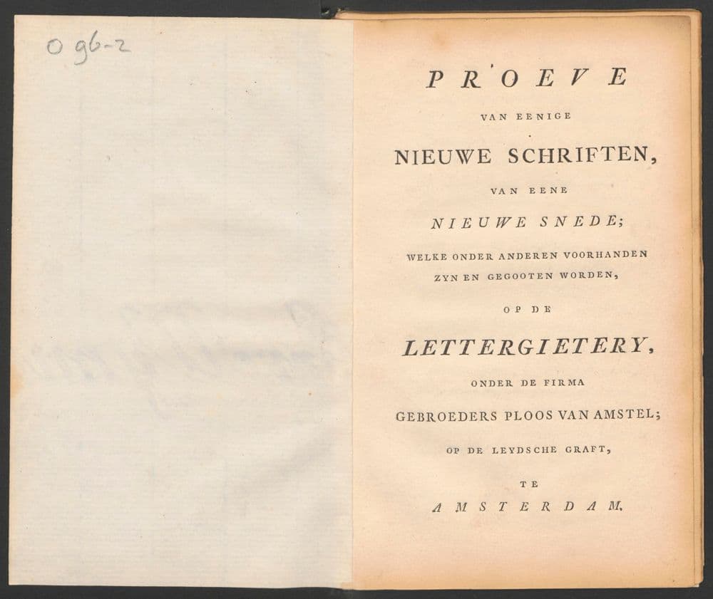 Letterproef van de gietery van Hendrik Floris Wetstein, tot Amsterdam.