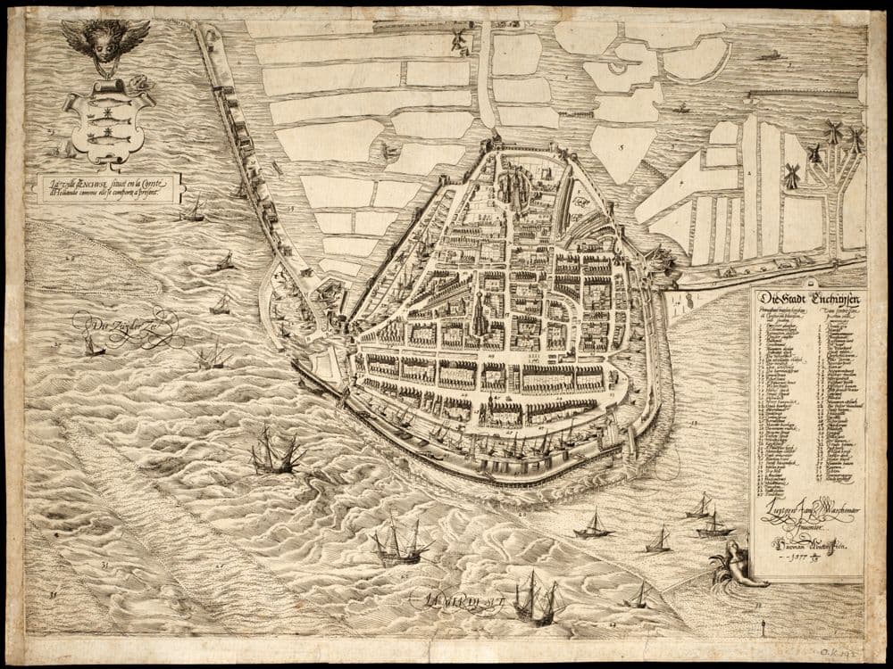 Die stadt Enchuijsen /, Luytgen Jansz. Waeghenaer inventor; Harman Muller fecit 15/2/1577.