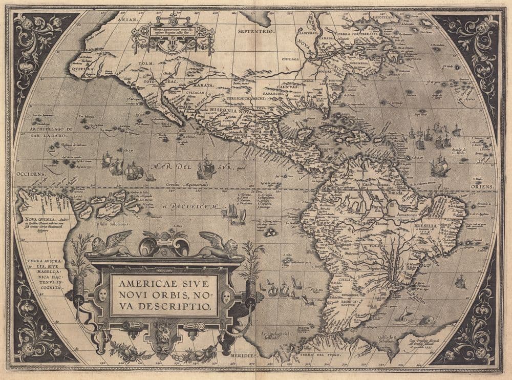 Americae sive novi orbis, nova descriptio, Ab. Ortelius delineab. et excudeb. 1587