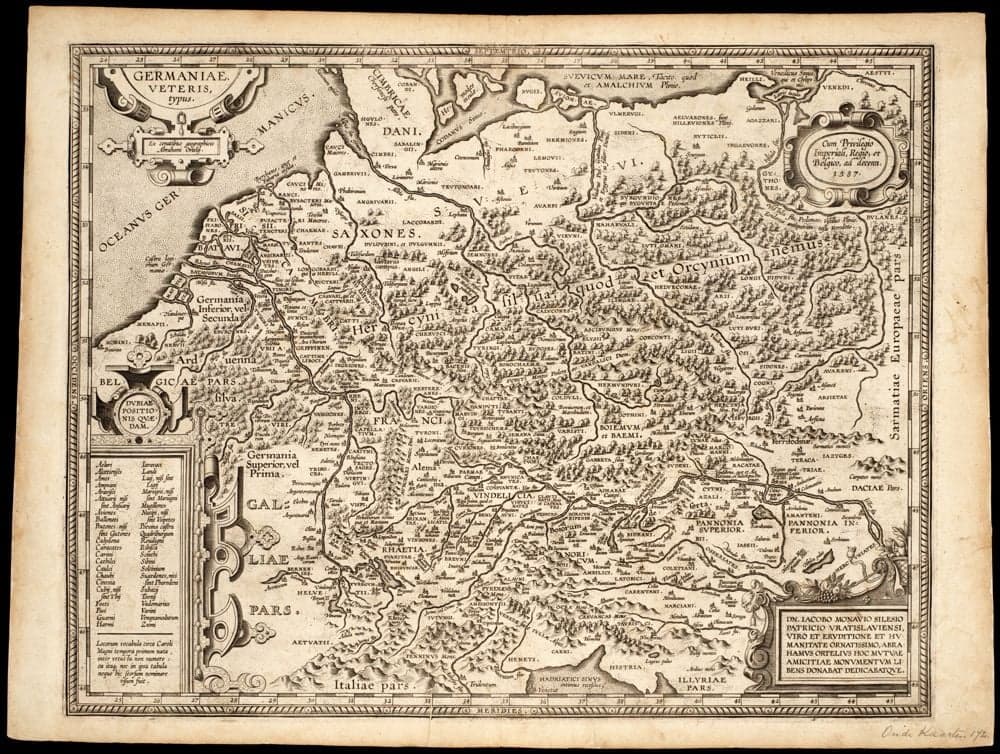Germaniae veteris, typus, ex conatibus geographicis Abrahami Ortelij