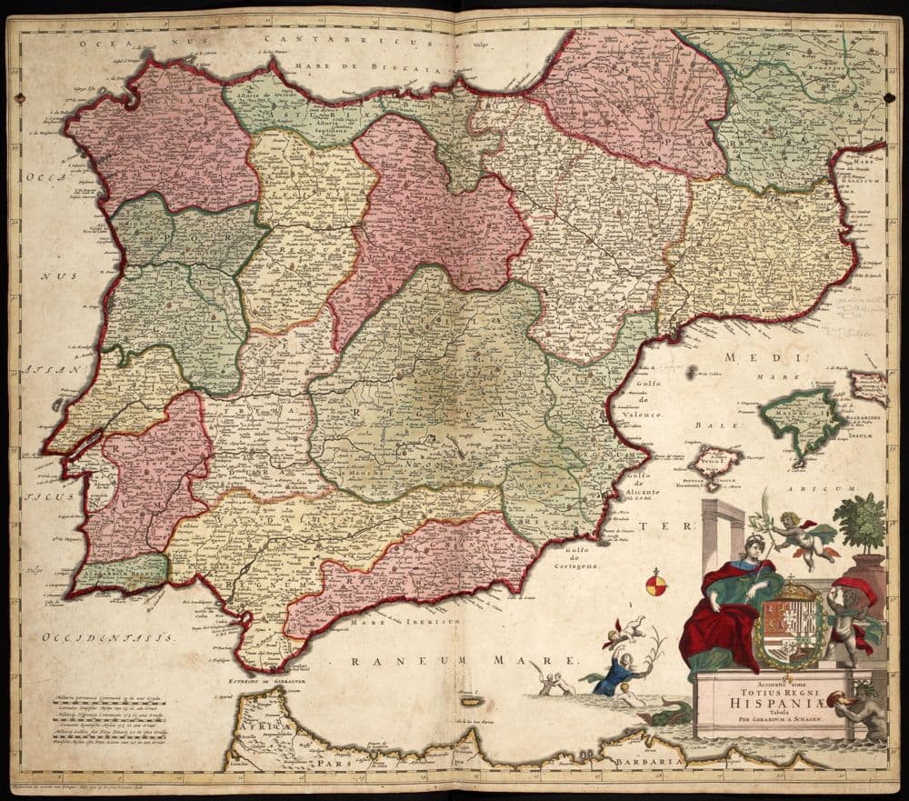 Accuratissima totius regni Hispaniae tabula /, per Gerardvm a Schagen.