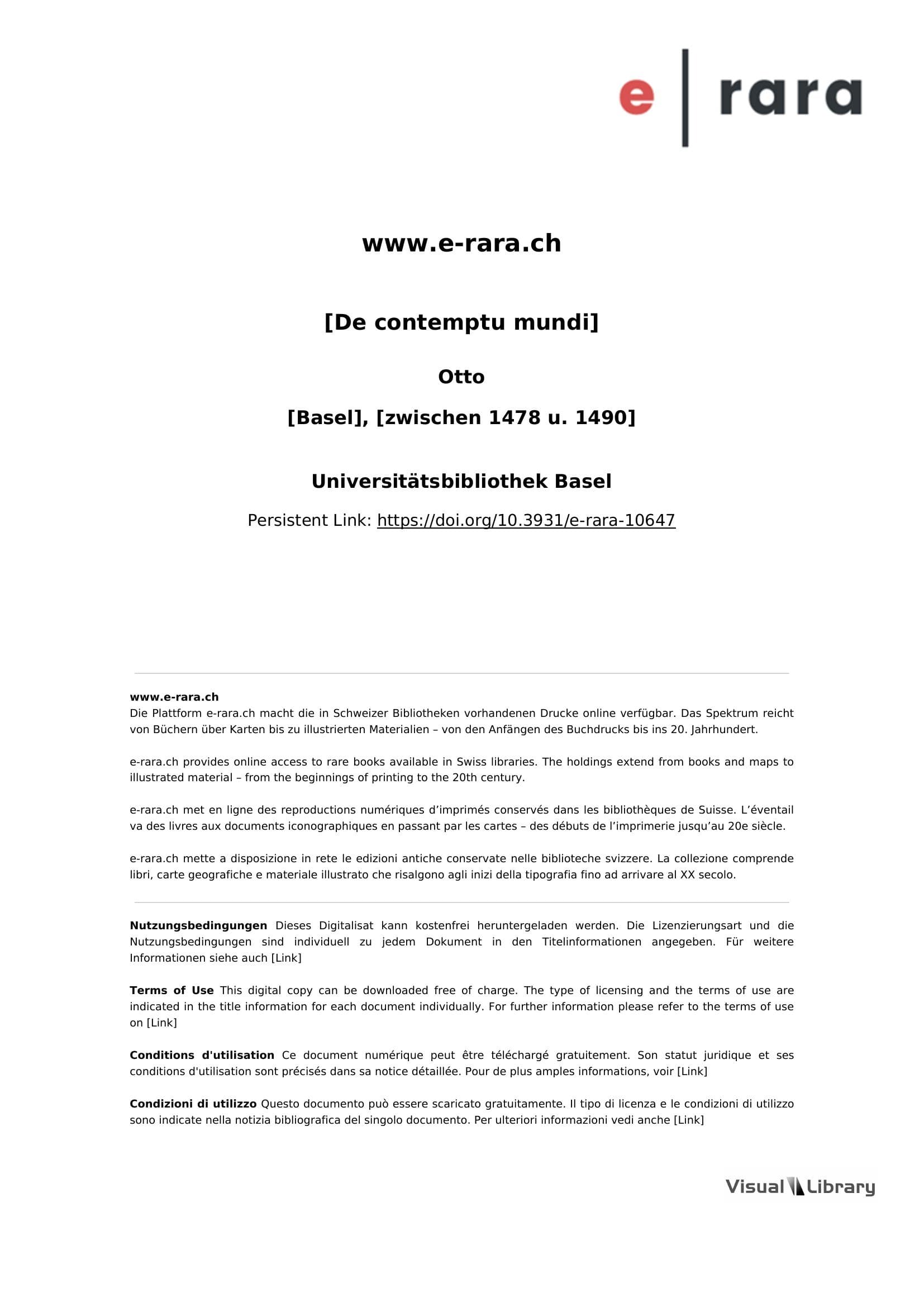 [De contemptu mundi]