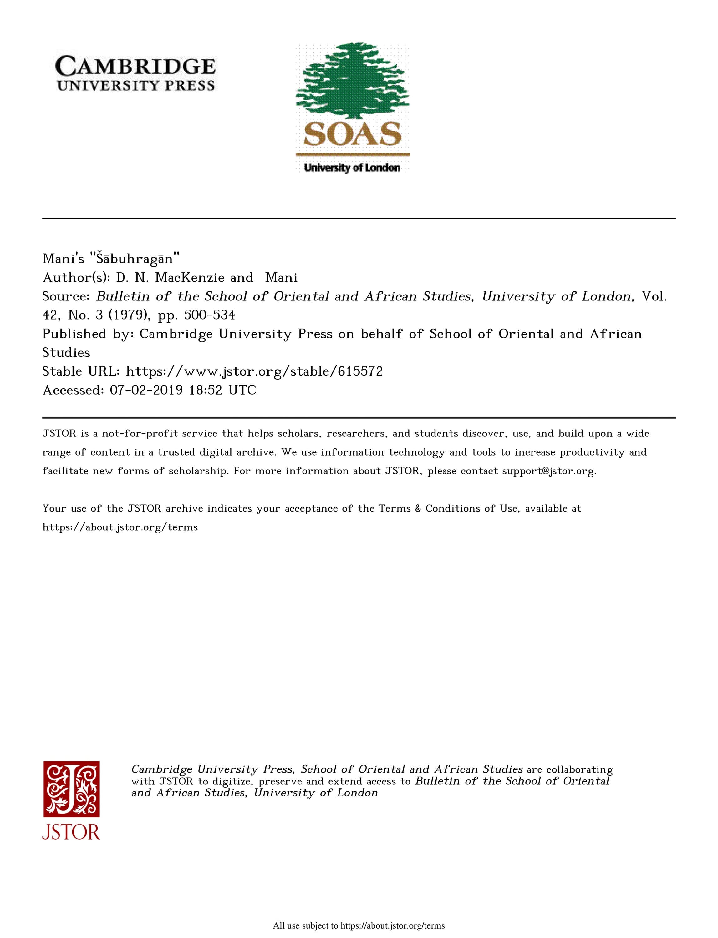 Mani's Šābuhragān