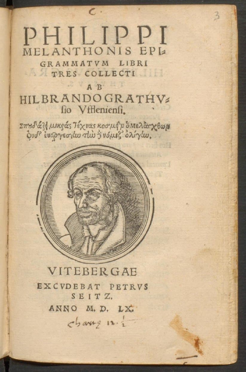 Philippi Melanthonis Epigrammatvm Libri Tres