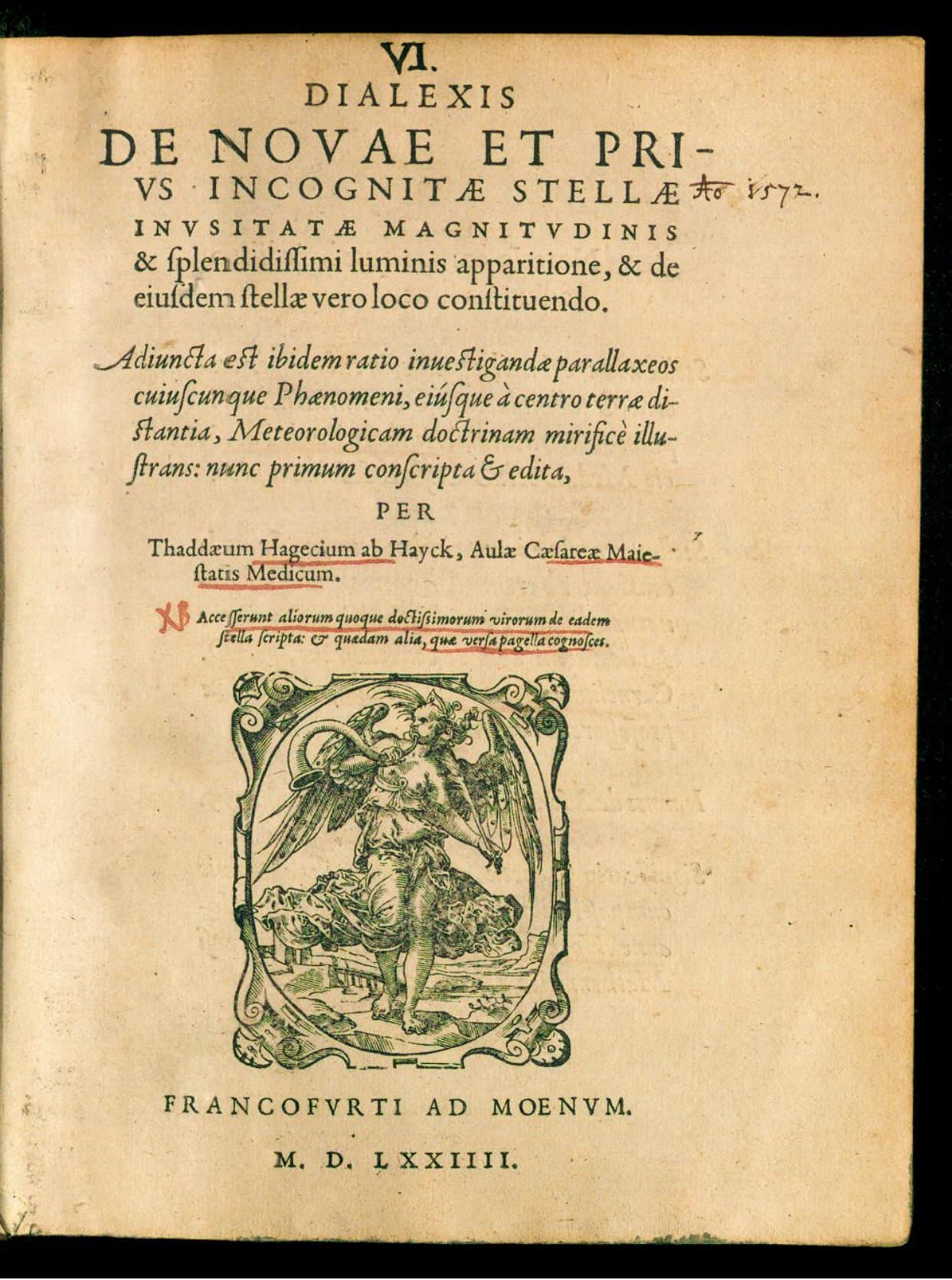 Dialexis de novae et prius incognitae stellae inusitatae magnitudinis &amp; splendidissimi luminis apparitione, &amp; de eiusdem stellae vero loco constituendo ...