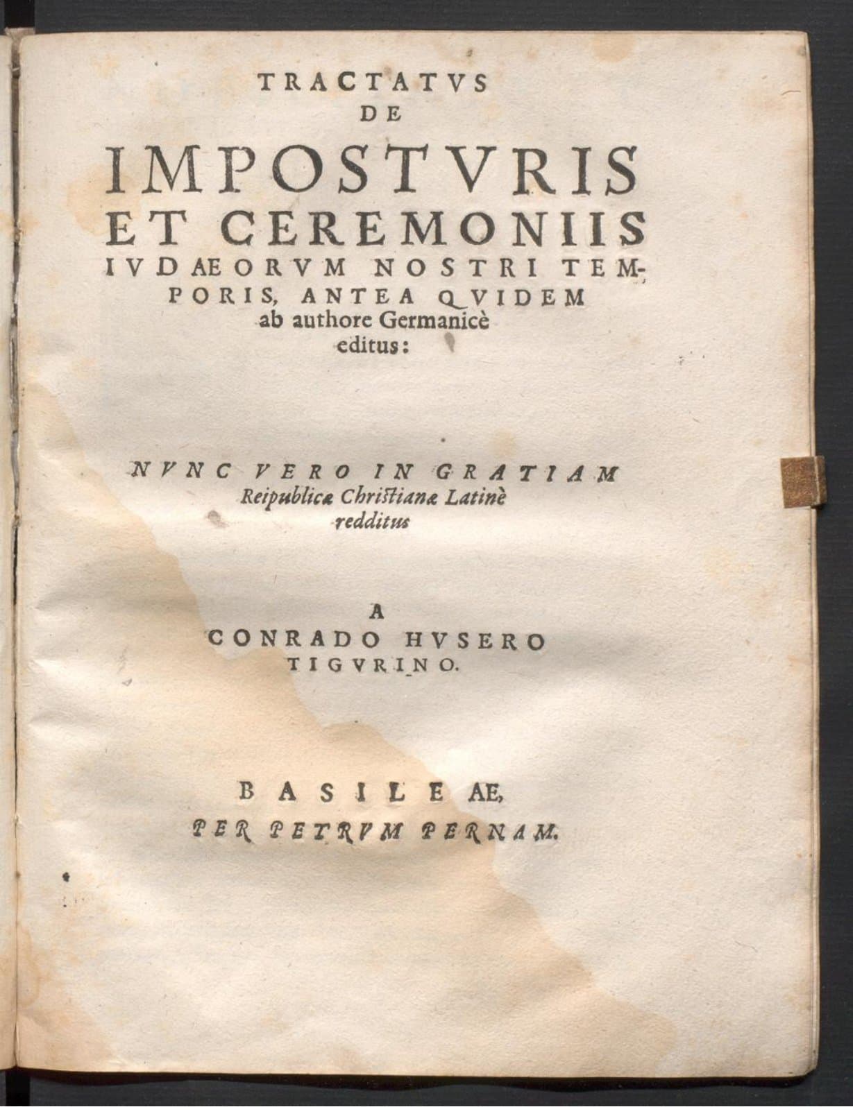 Tractatus de imposturis et ceremoniis Iudaeorum nostri temporis