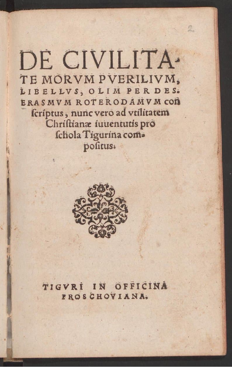 De civilitate morum puerilium libellus