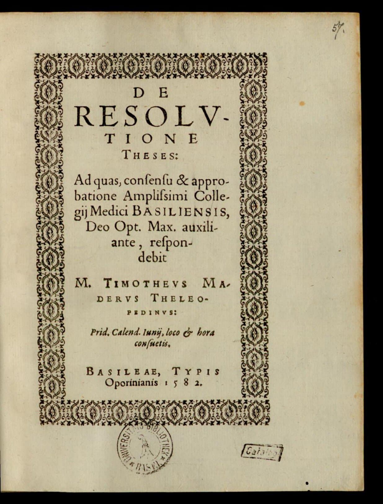 De resolutione theses