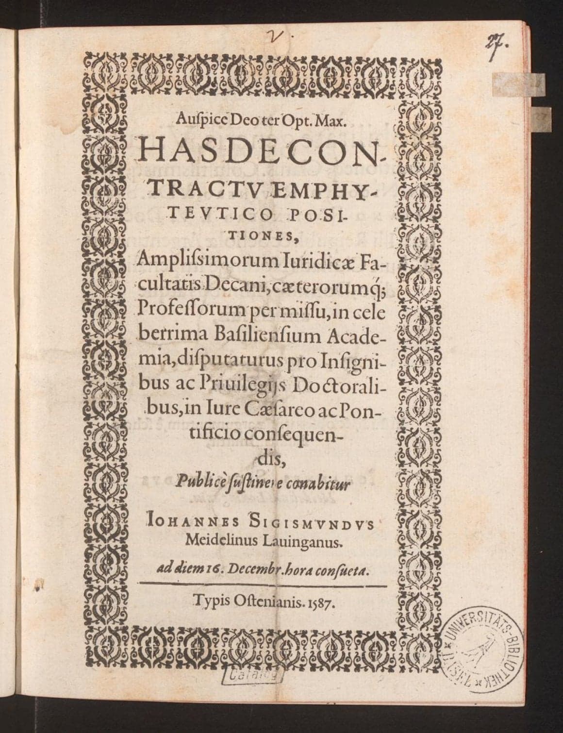 ... de contractu emphyteutico positiones