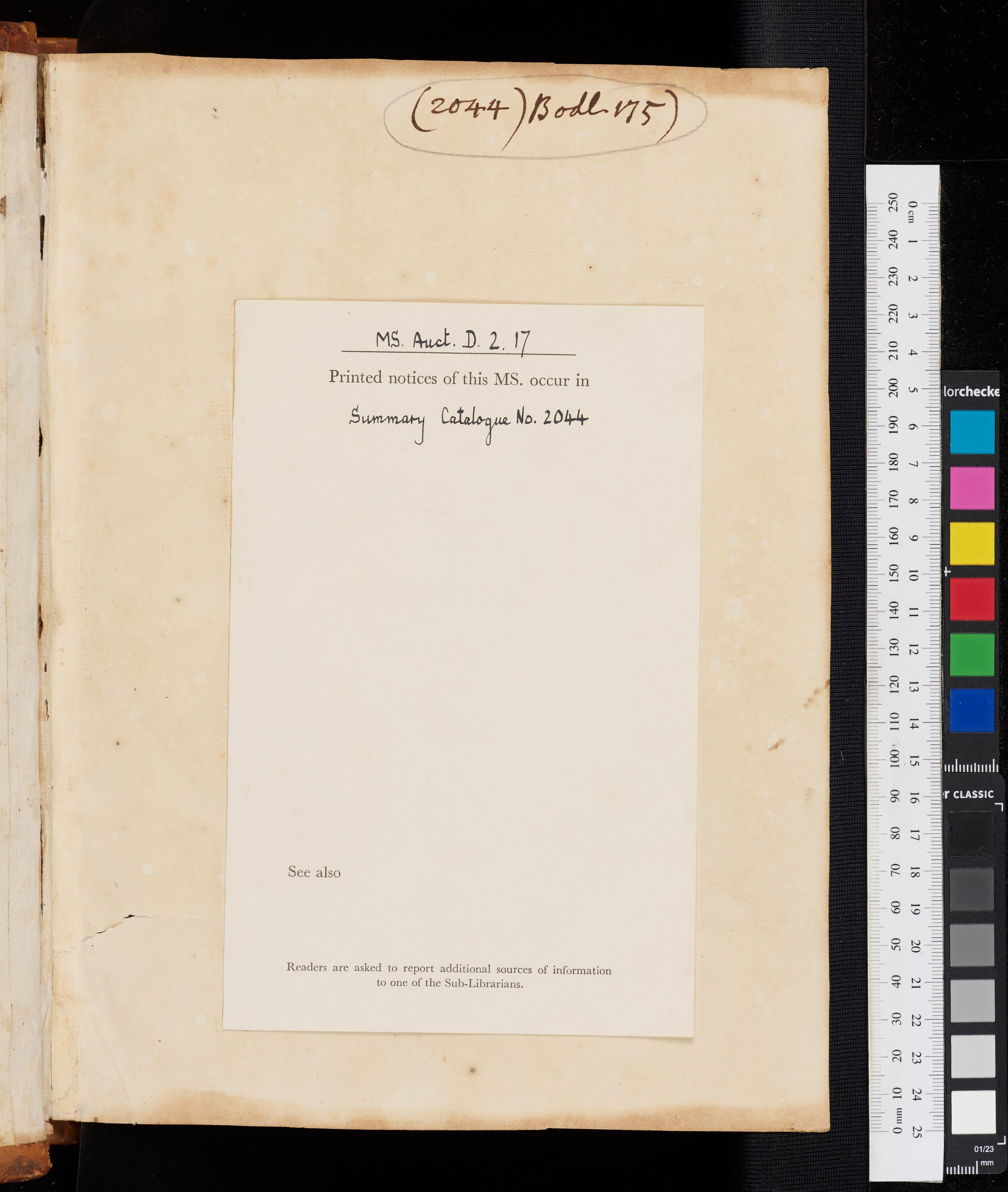 Bodleian Library MS. Auct. D. 2. 17