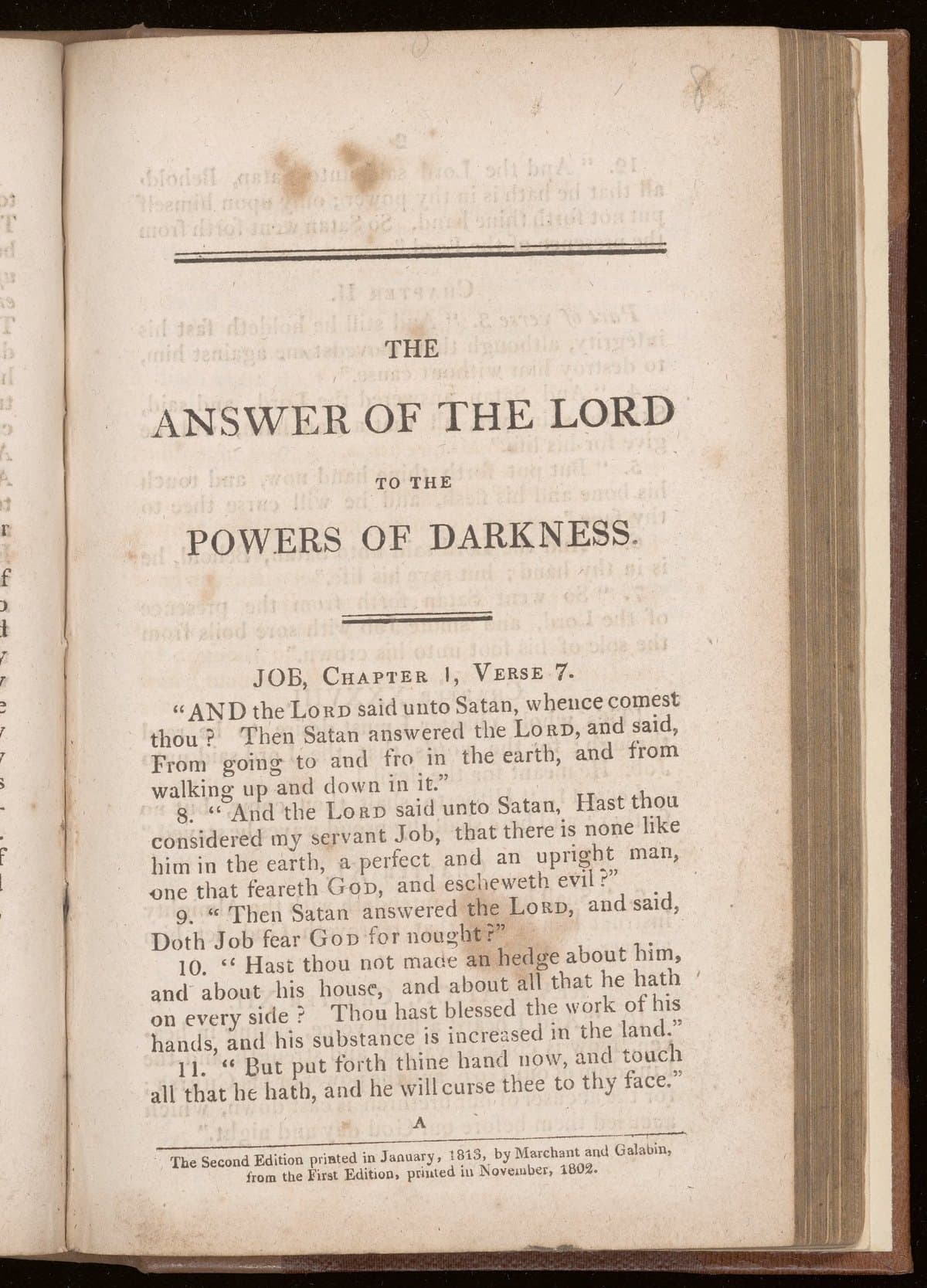 The answer of the Lord