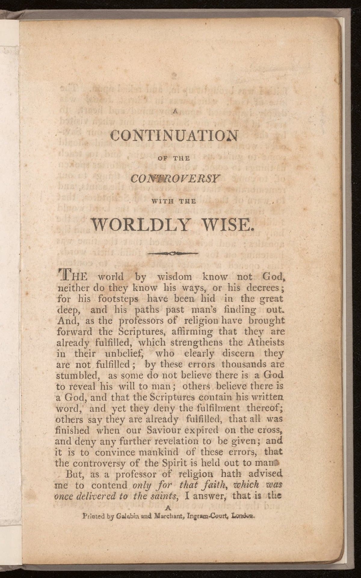 A continuation of the controversy