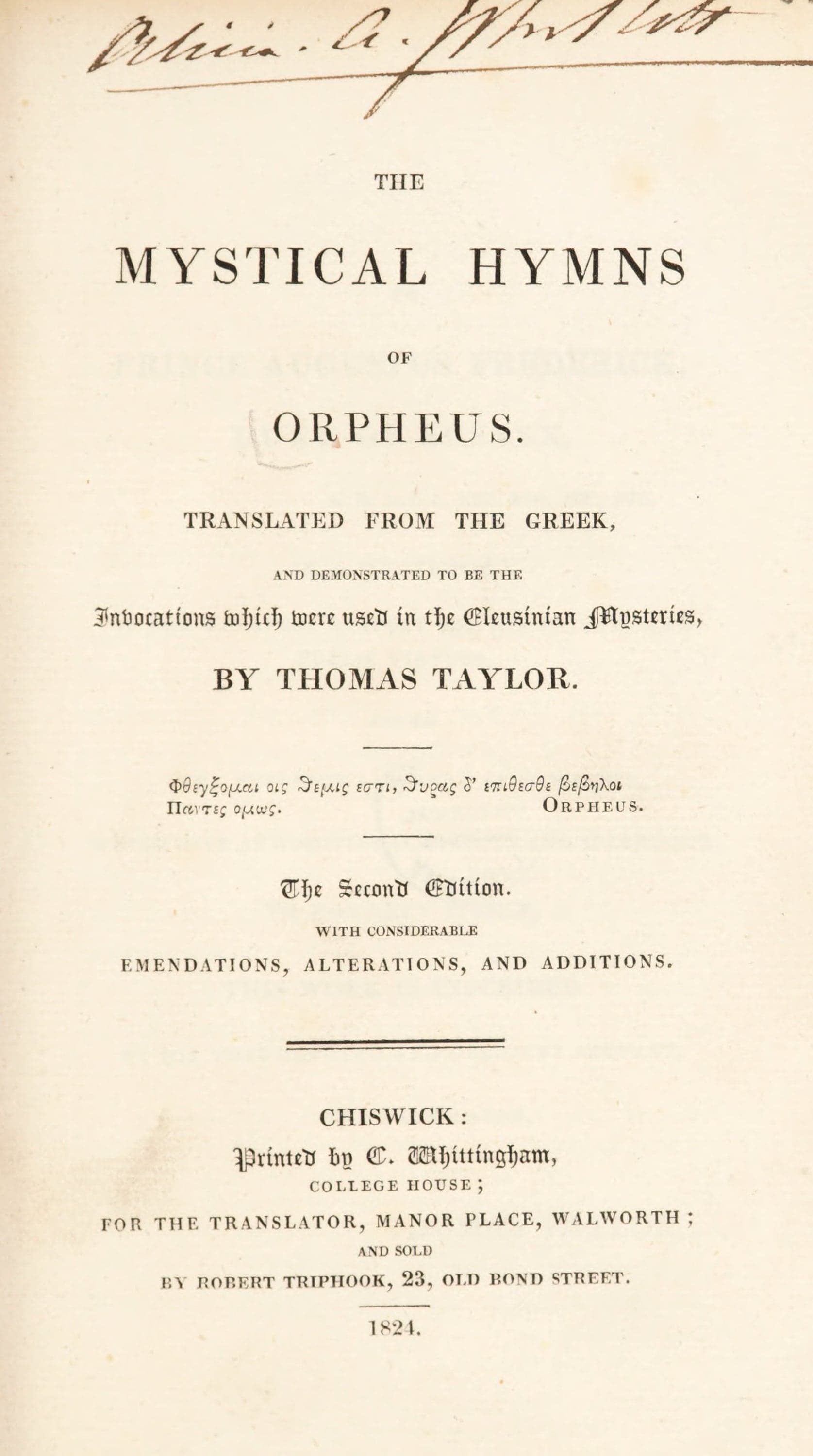 The Mystical Hymns of Orpheus (revised edition)