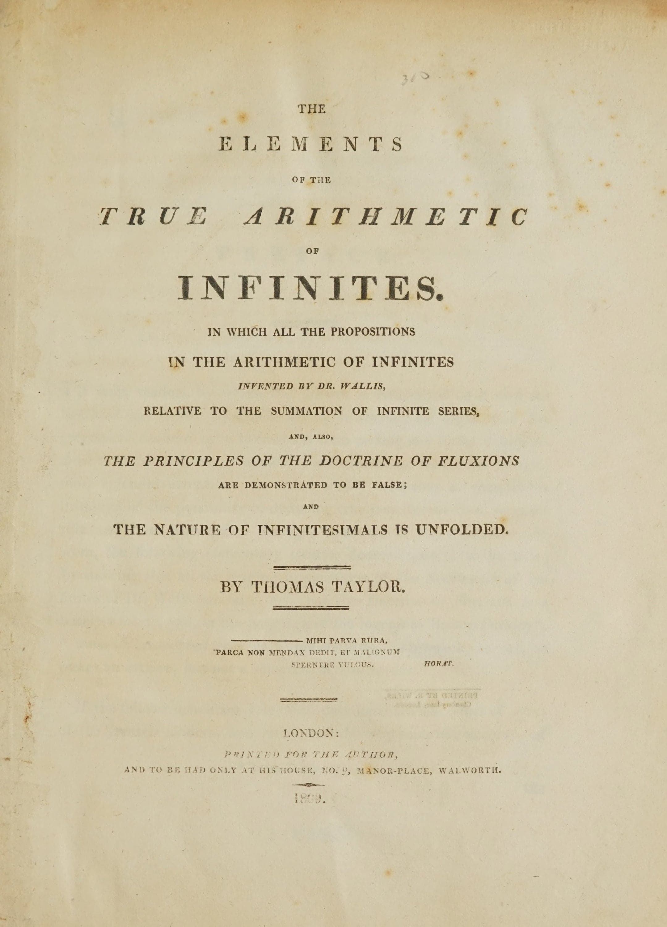 The Elements of the True Arithmetic of Infinites
