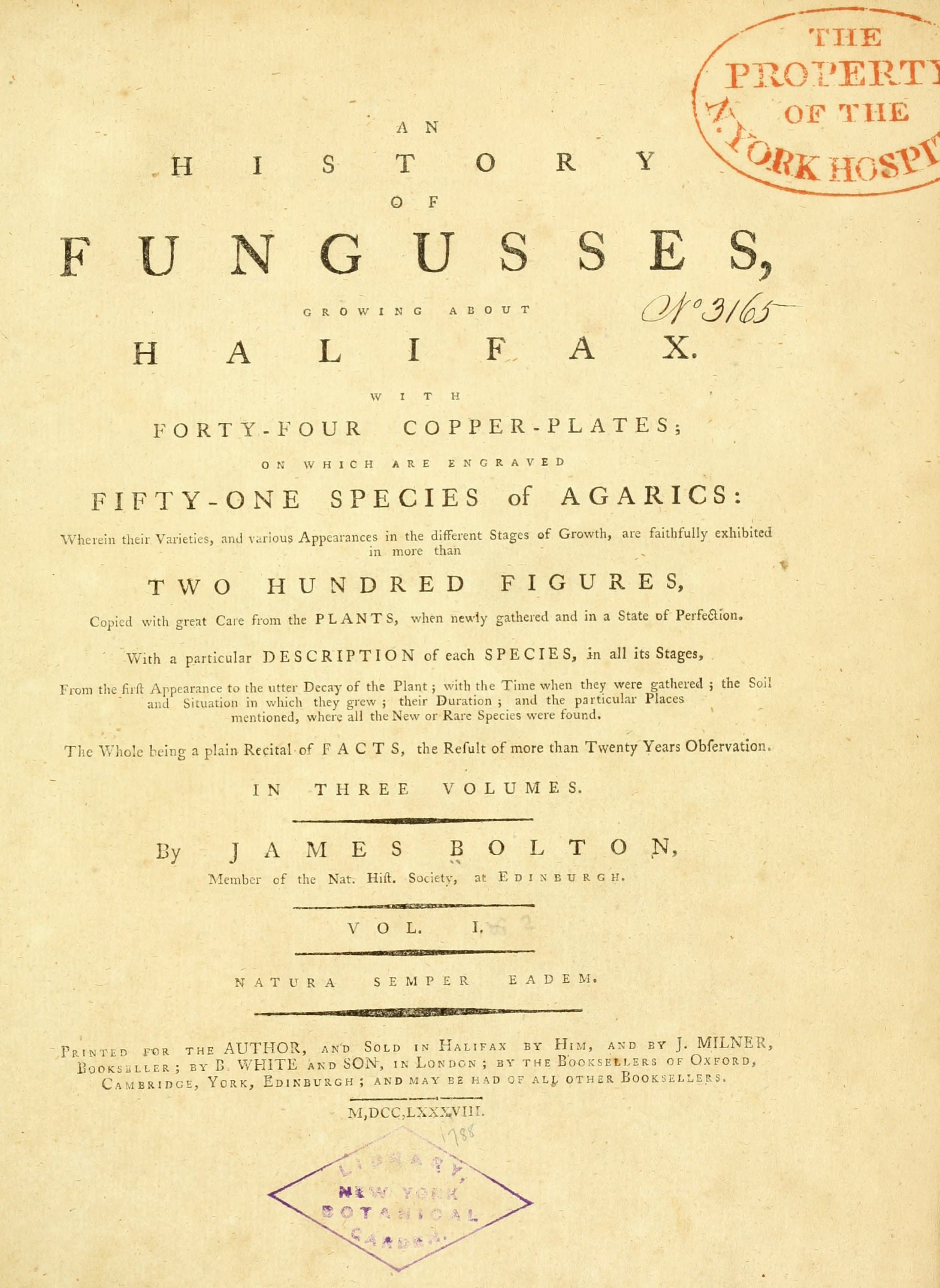 An History of Fungusses, growing about Halifax (Vols 1-2)