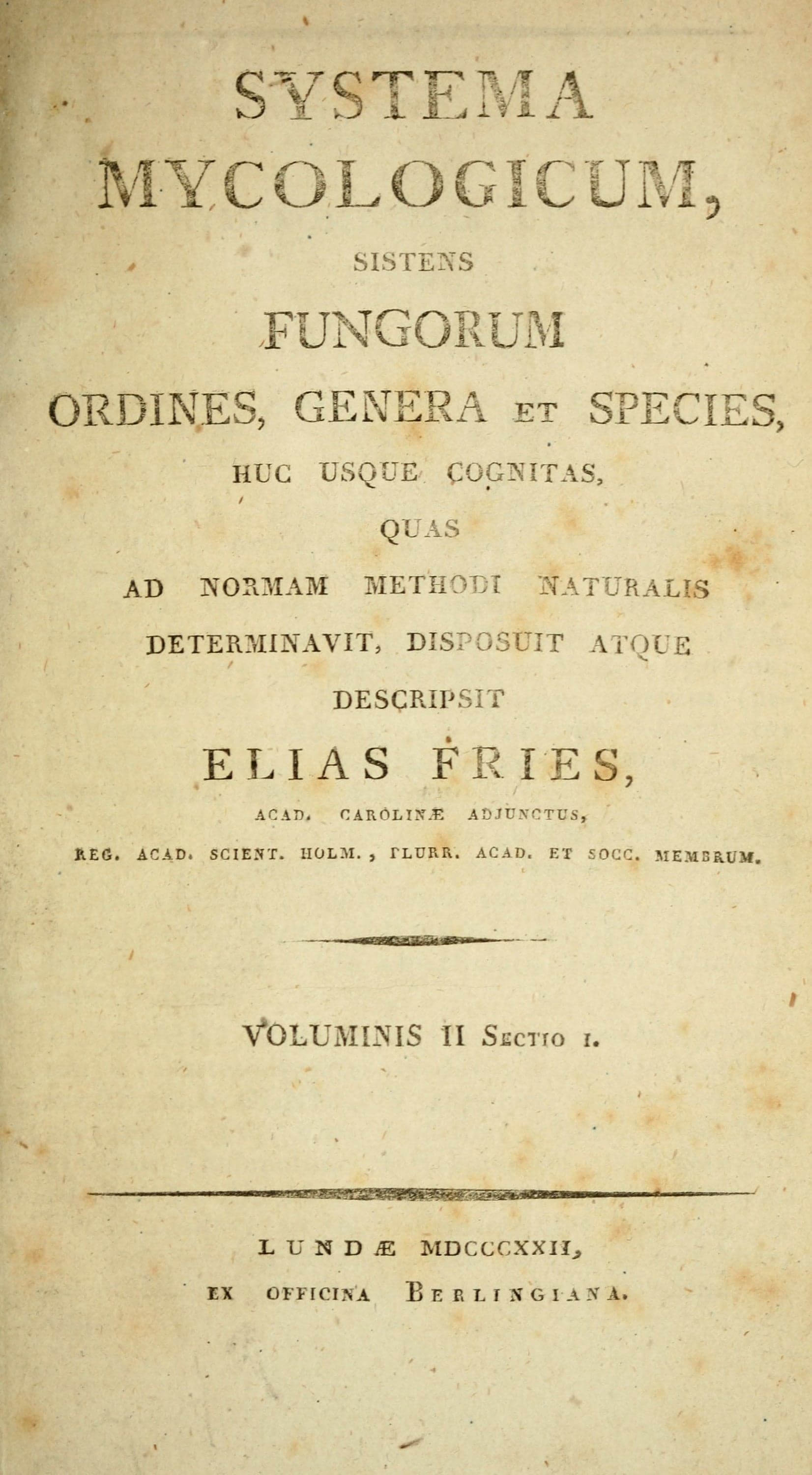 Systema Mycologicum, Vol 2