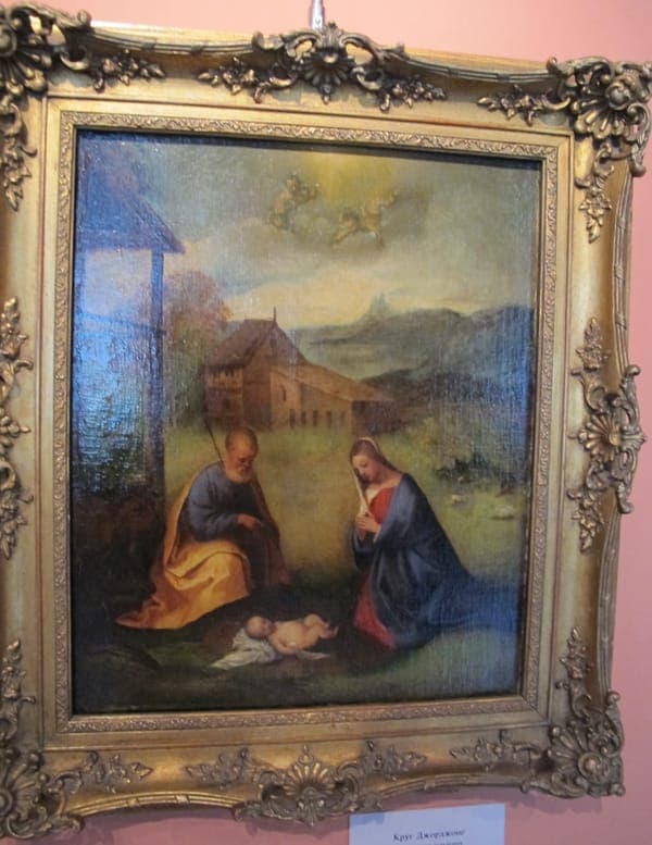 Cerchia di giorgione, adorazione del bambino