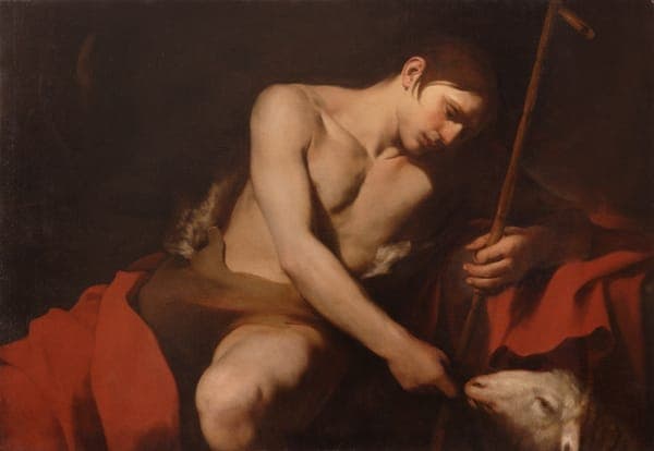 John the Baptist feeding the Lamb