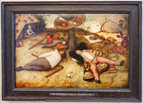 Pieter Brueghel d. Ä. - Das Schlaraffenland - mit Rahmen