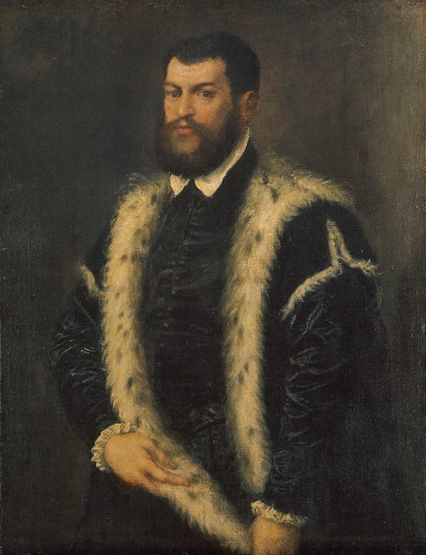 Portrait of a man with ermine(??) coat