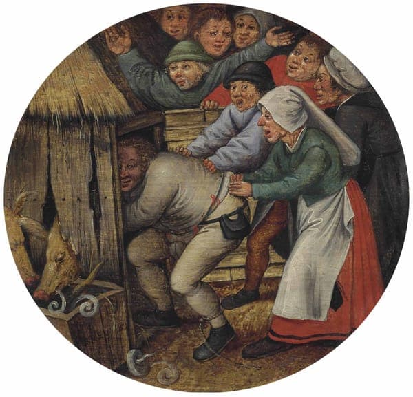 The Drunkard pushed into the Pigsty