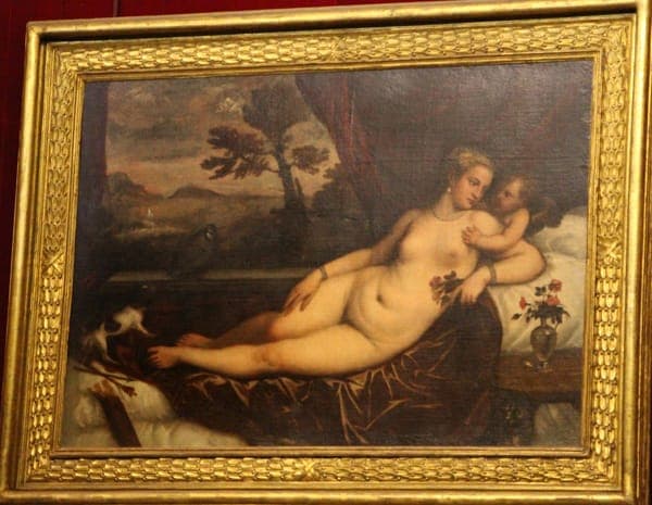 Tiziano (attr.), venere della pernice, 1555 ca