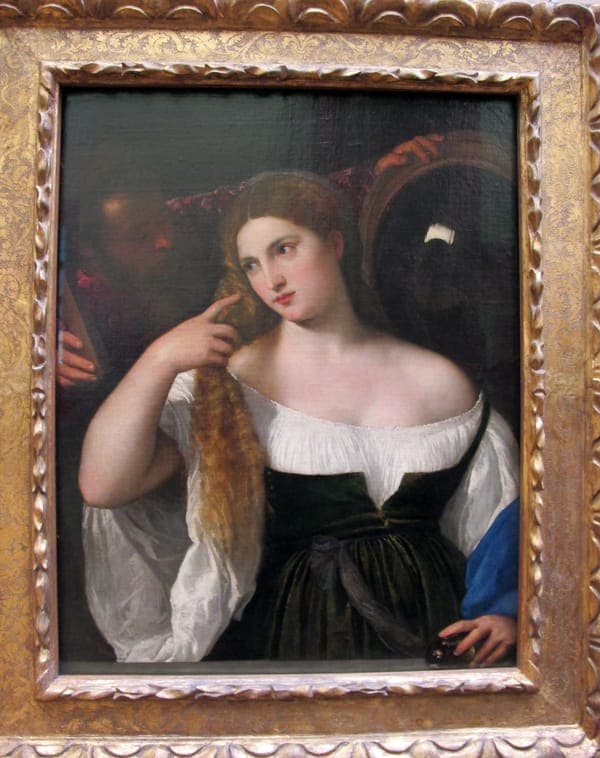 Tiziano, donna allo specchio, 1515 ca. 02 dett