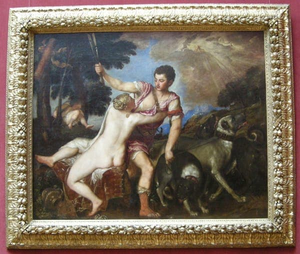 Tiziano, venere e adone di LA, 1555-60 ca.