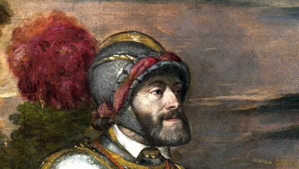 Vecelli, Tiziano - Charles V at Mühlberg - Detail head