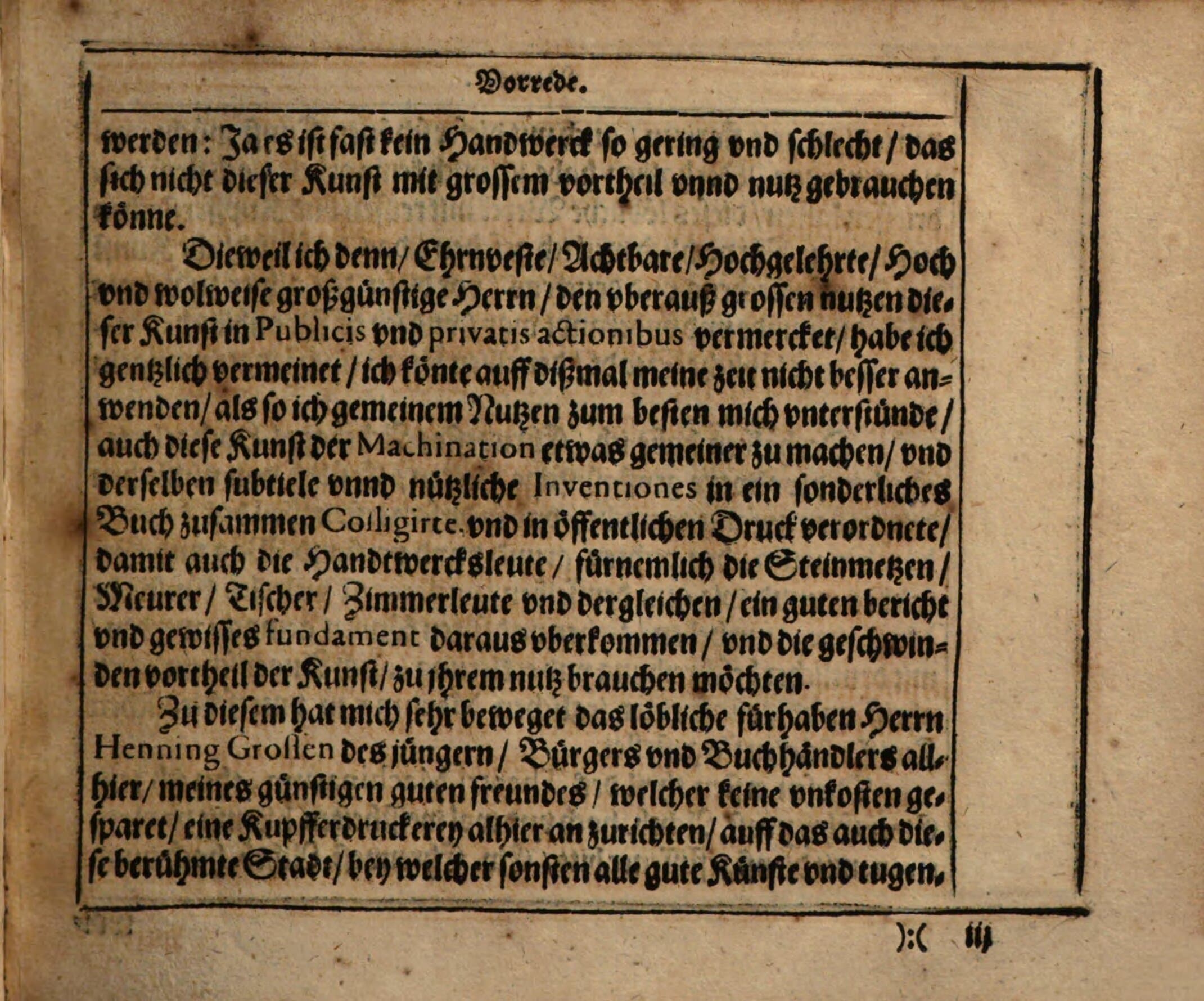 Theatrum Machinarum, Erster Theil